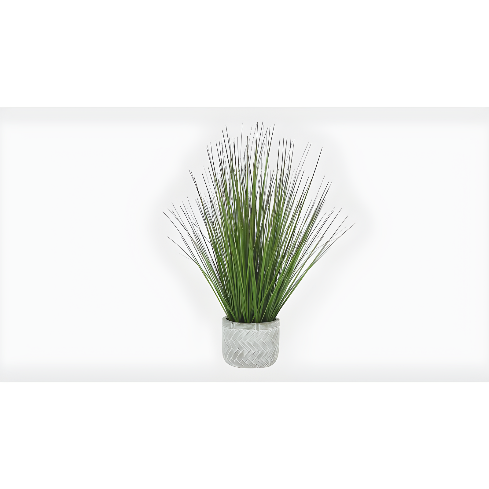 Monarch Specialties Artificial Plant 21 inch Tall Grass Indoor Faux Fake Table Greenery Potted Real Touch Decorative Green Grass White Pot