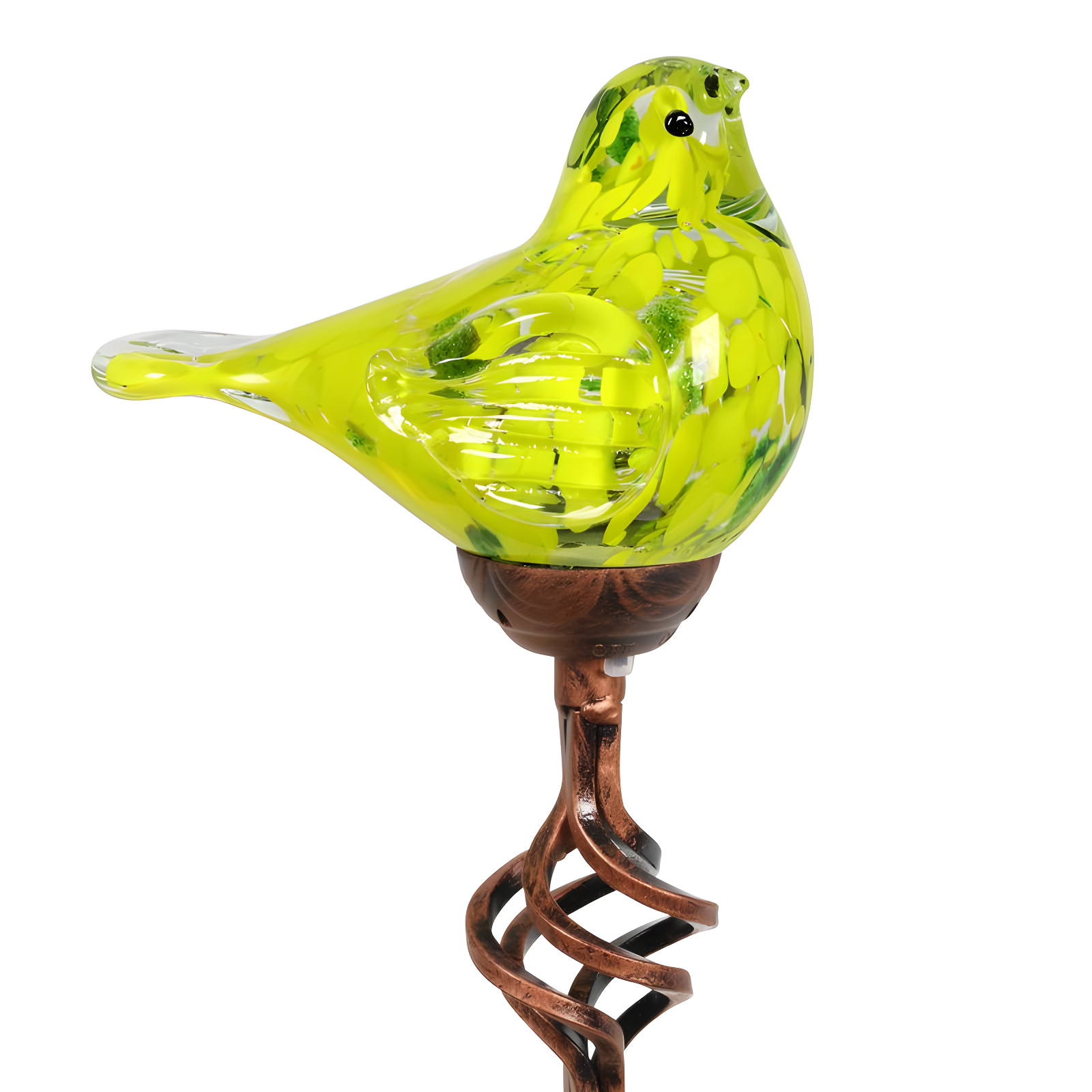 Exhart Exhart Solar Pearlized Hand Blown Glass Bird Garden Stake, 6 by 31 Inches
