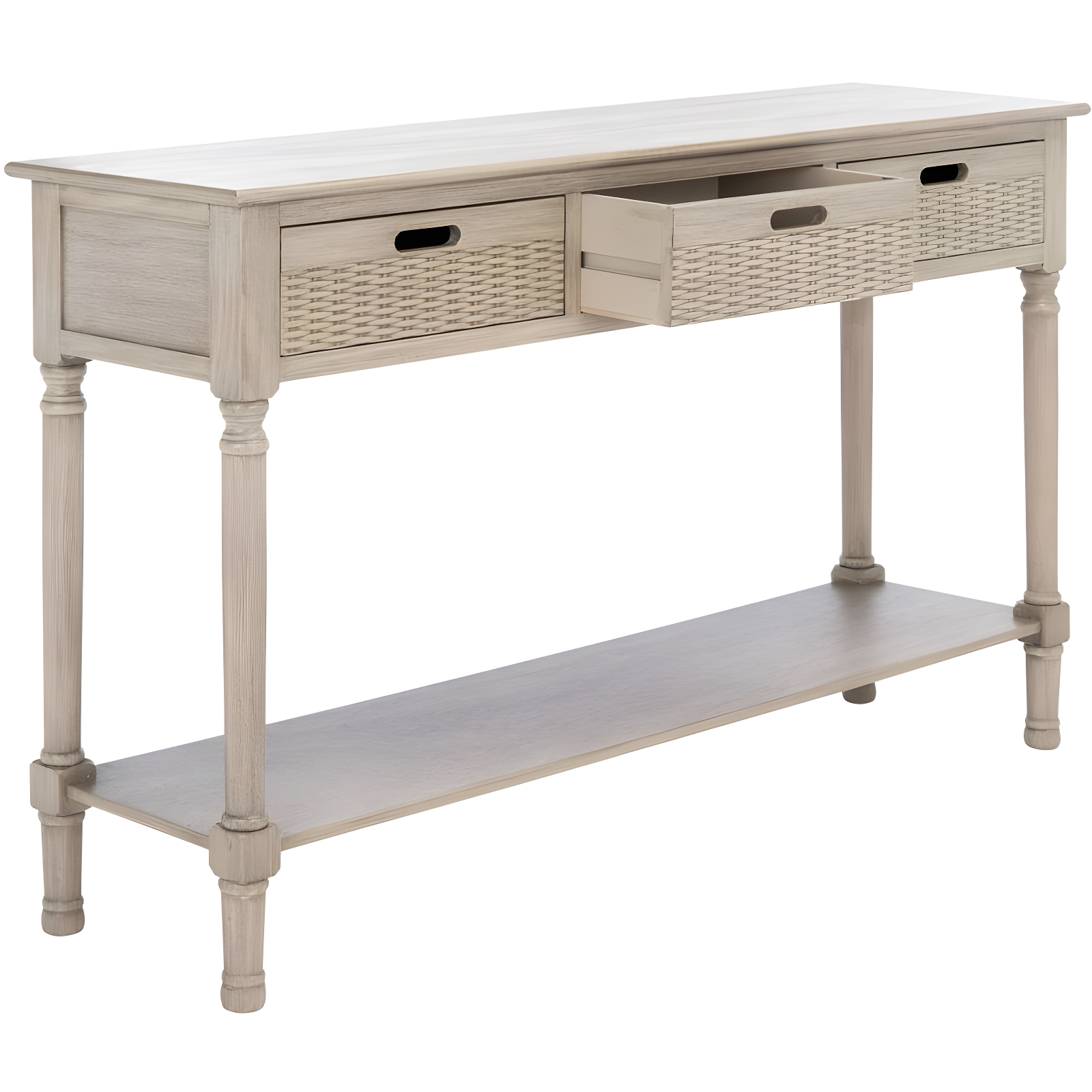 Landers 3 Drawer Console Table - Greige - Safavieh