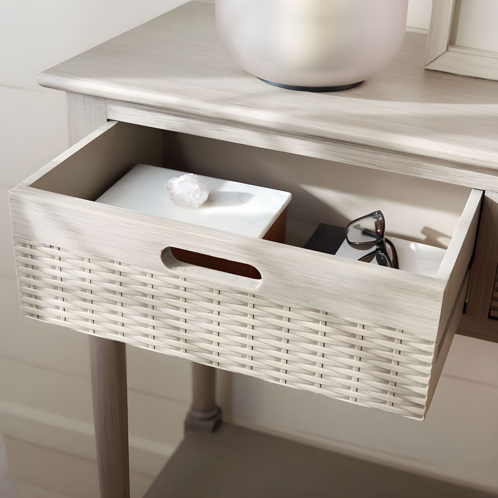 Landers 3 Drawer Console Table - Greige - Safavieh