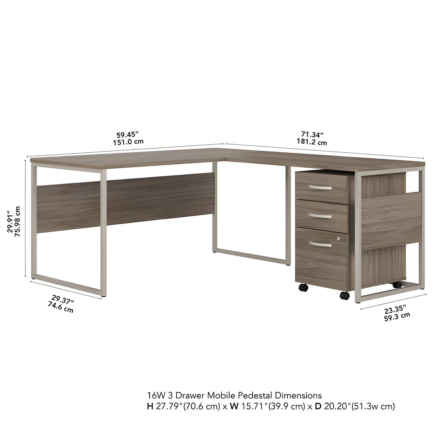 Hybrid L-Shaped Computer Desk Office Set