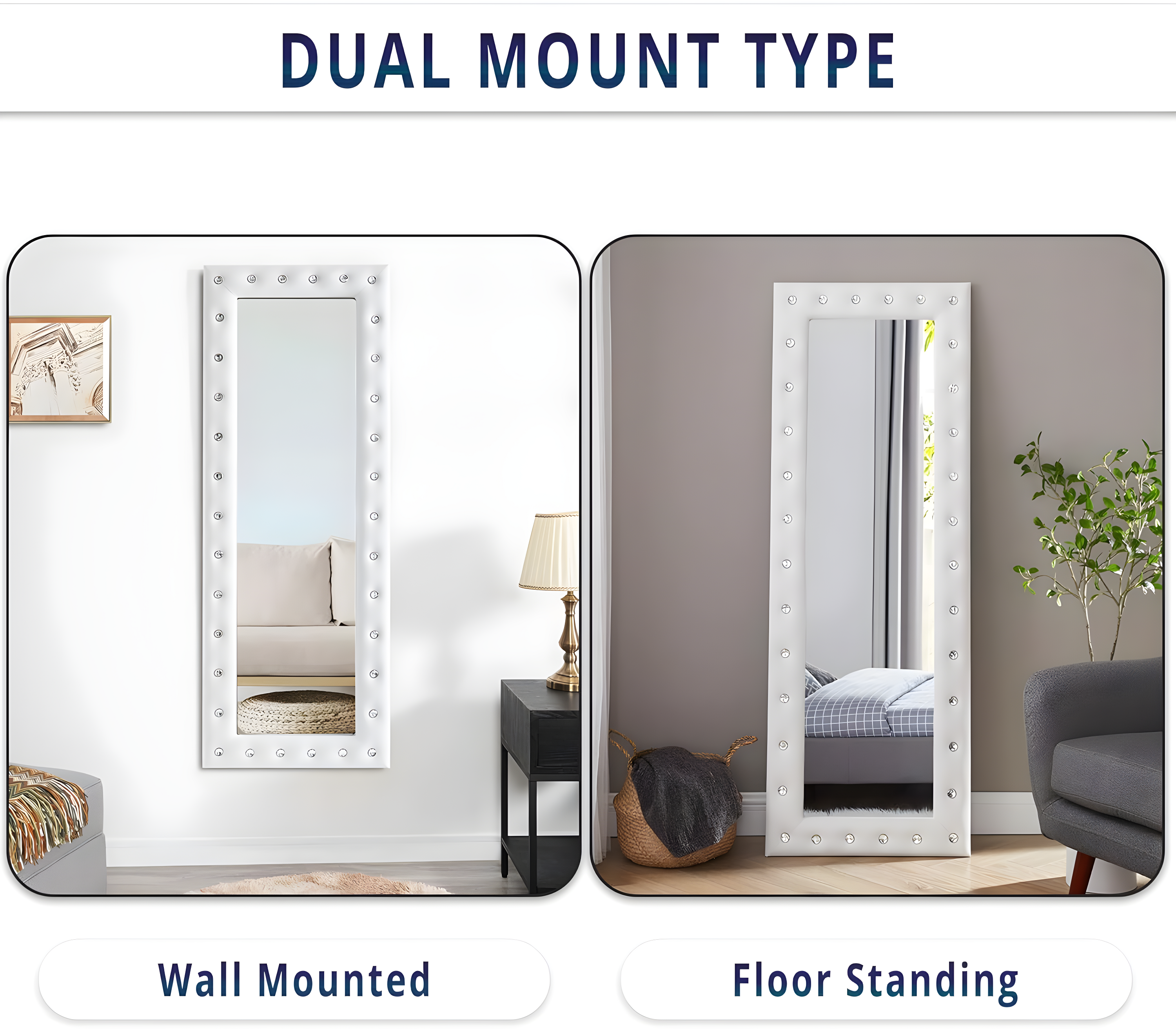 Naomi Home Maisie Modern Aluminum Mirror White