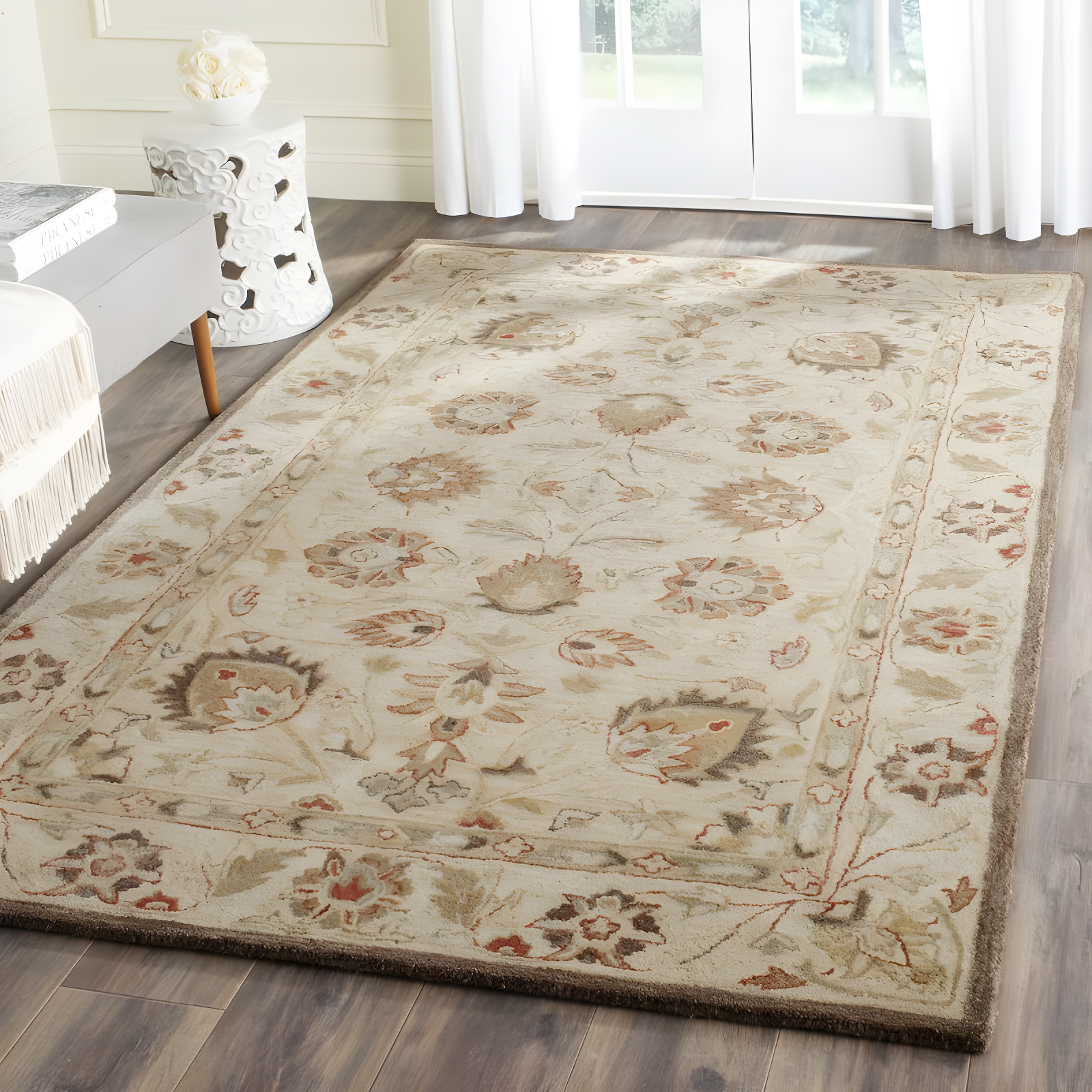 Antiquity AT812 Hand Tufted Indoor Area Rug - Beige/Beige - 4'x6' - Safavieh
