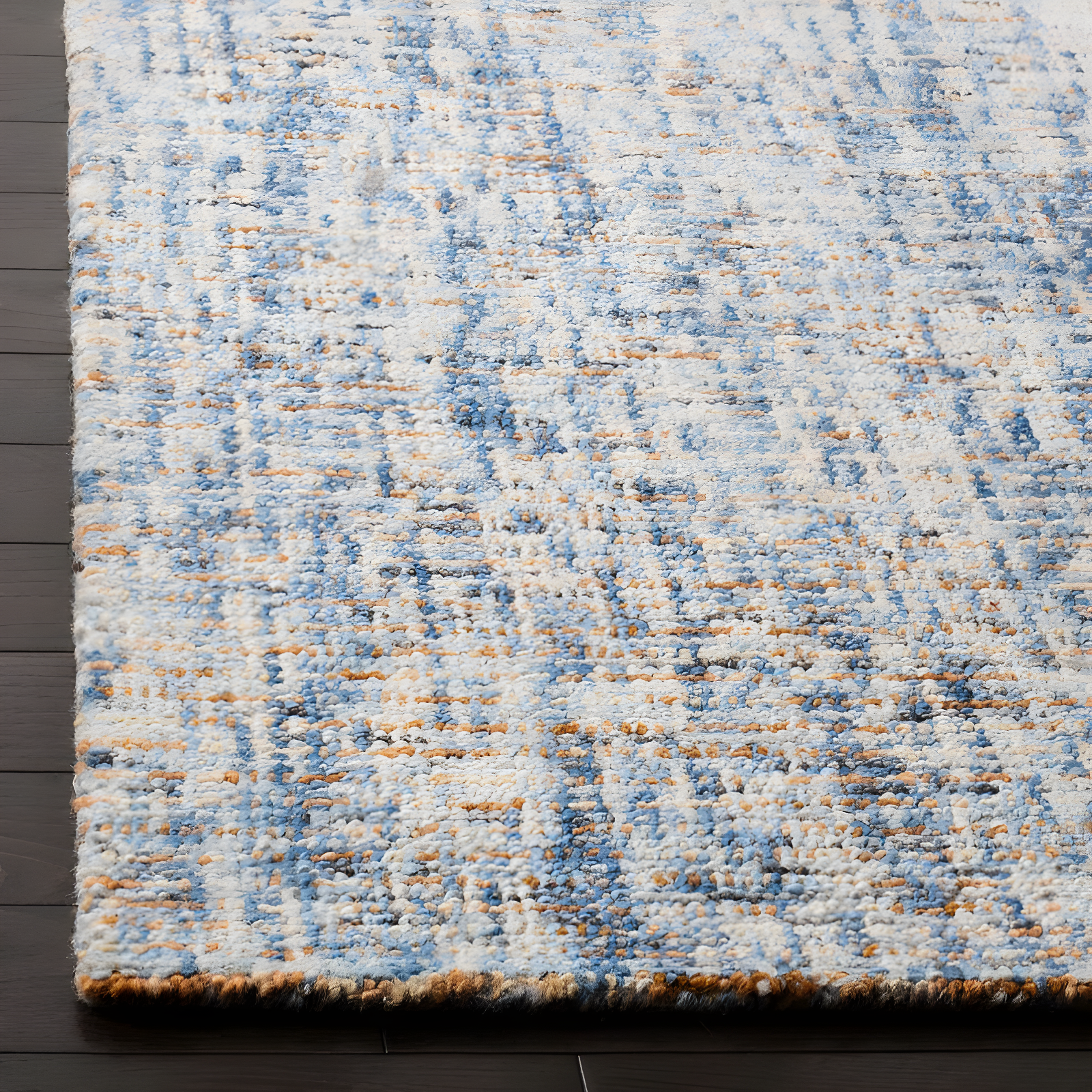 Abstract ABT468 Handmade Indoor Accent Rug - Dark Blue/Rust - 2'x3' - Safavieh