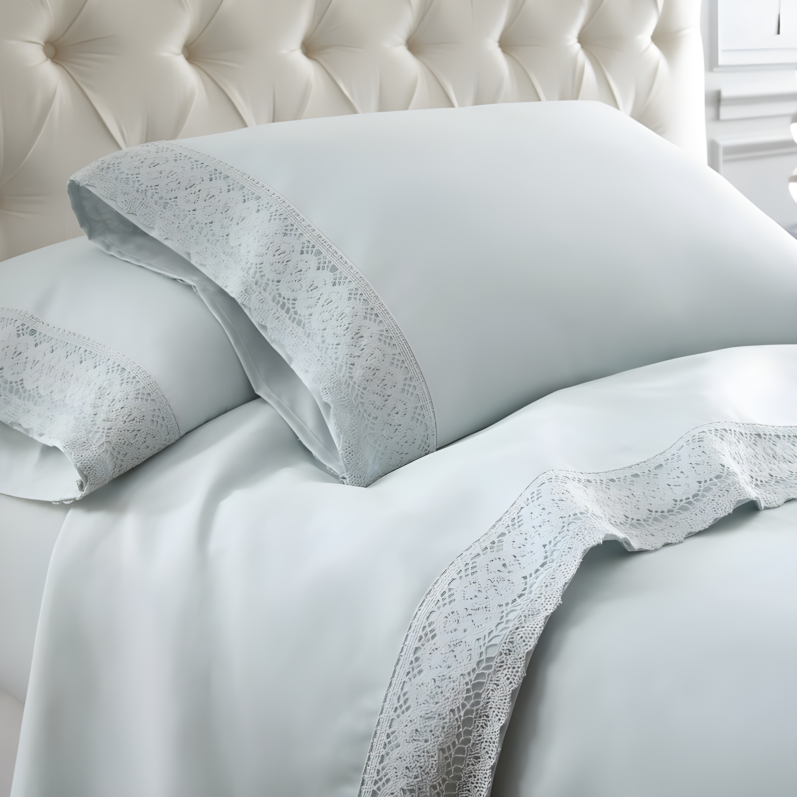 Modern Threads Yate Soft Microfiber Crochet Lace Sheets - Luxurious Microfiber Bed Sheets - Includes Flat Sheet, Fitted Sheet with Deep Pockets, & Pillowcases
