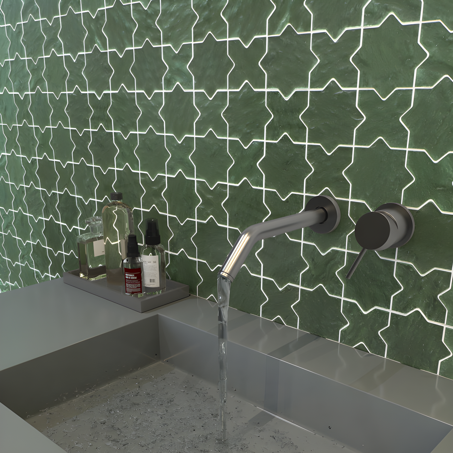 Karma 8.34 In. X 8.34 In. Star Cross Polished Glass Mosaic Wall Tile (0.48 Sq. Ft. / Each)
