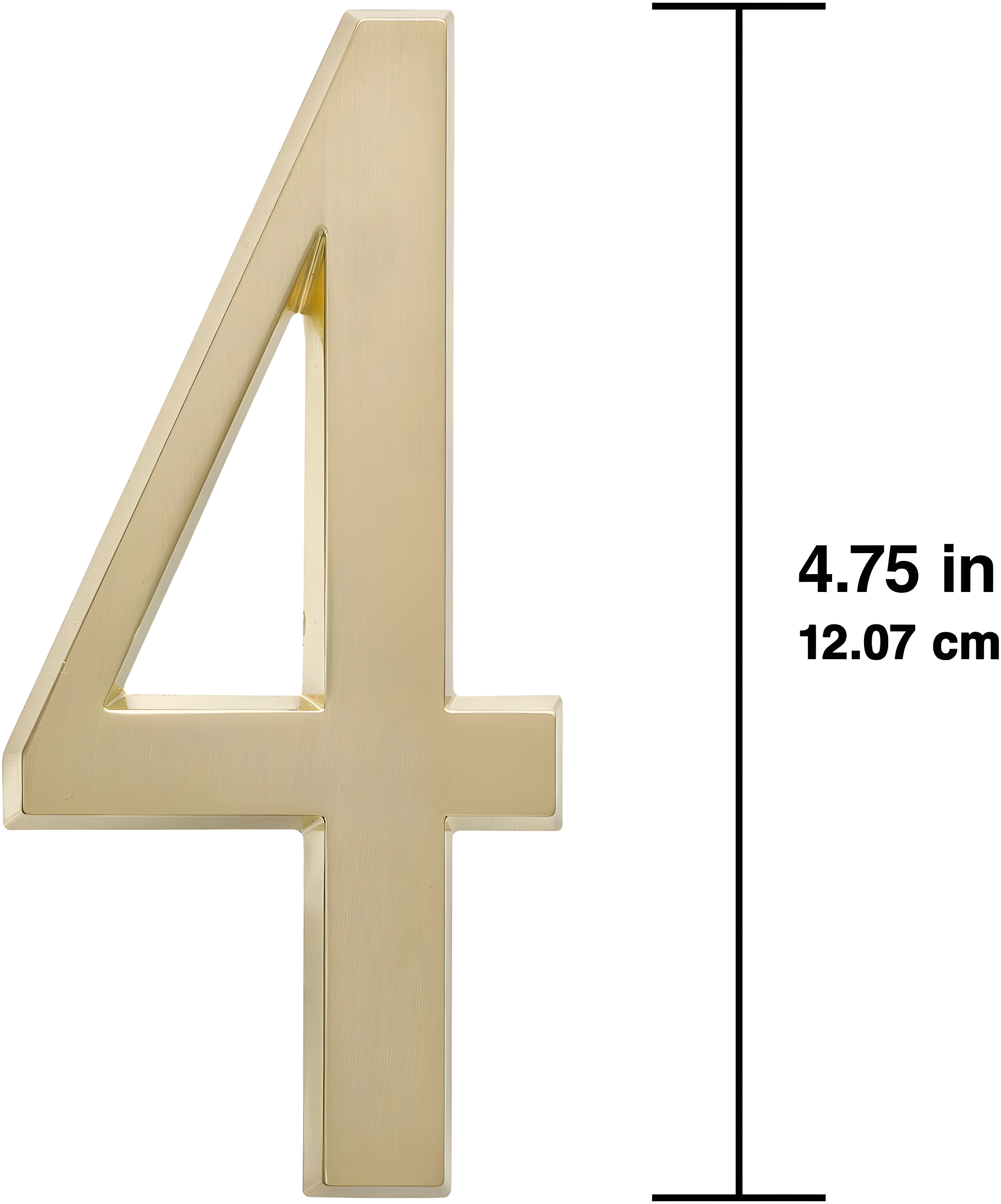 Whitehall Products DeSign-it Standard Plaque, 4.75” Number 4 Satin Brass