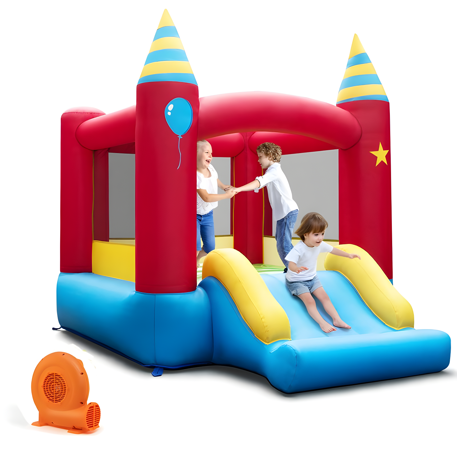 Costway Inflatable Bounce Castle Kids Jumping Bouncer Indoor Outdoor Blower Excluded