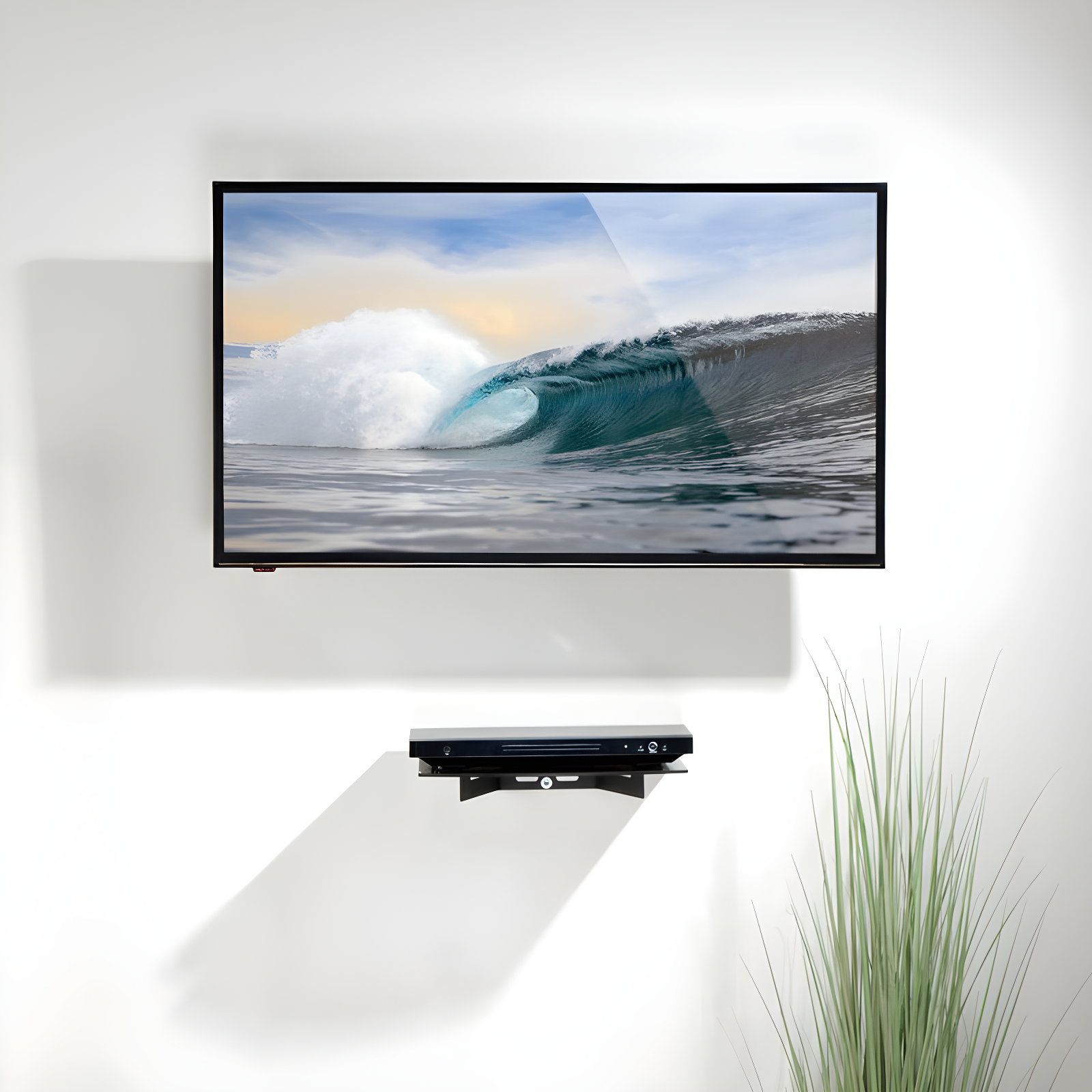 Mount-It! Tempered Glass Cable Box Wall Mount Shelves for AV, Electronic Components, Gaming Consoles