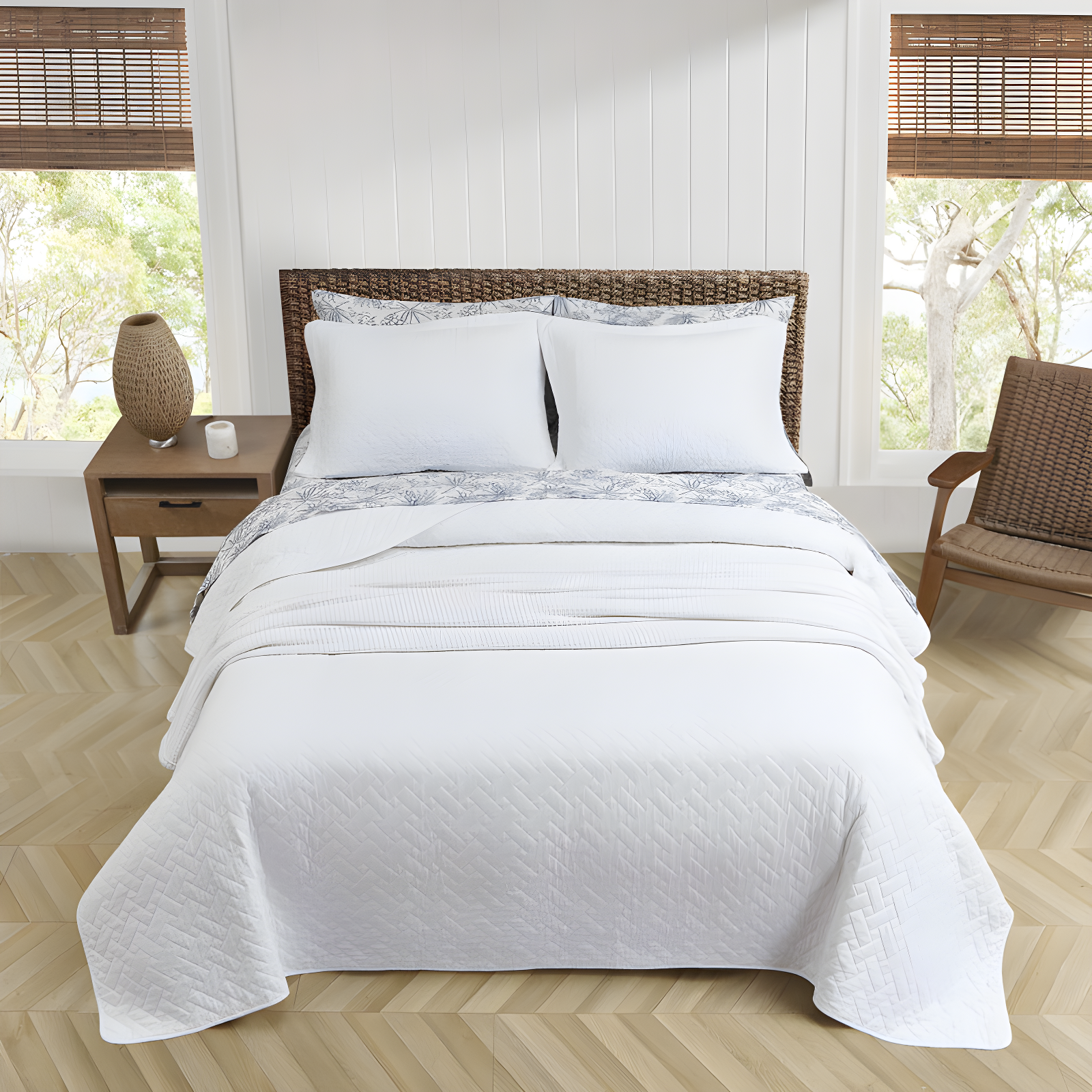 Tommy Bahama Home Tommy Bahama Raffia Solid Cotton Reversible Quilt Set