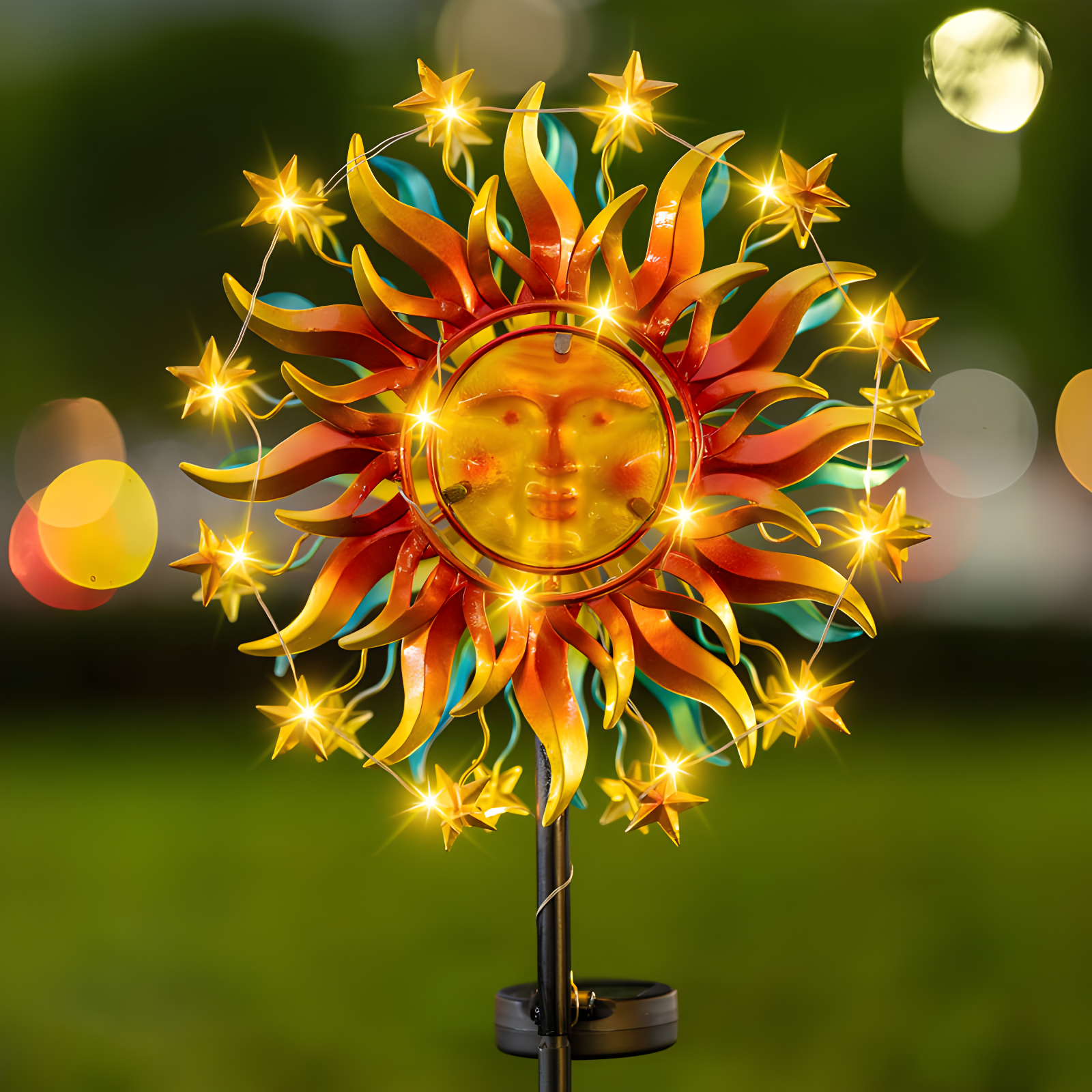Arlmont & Co. 60.3 Inch 360° Metal Sun Wind Sculptures Outdoor Clearance Kinetic Windmills