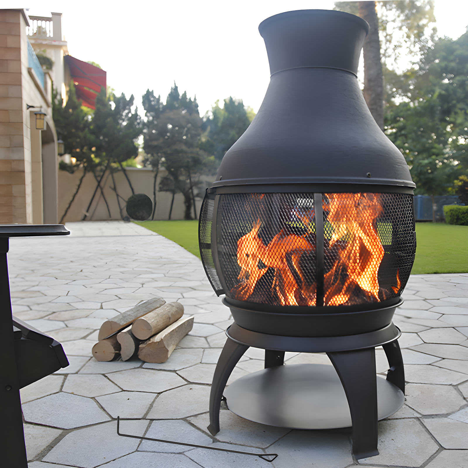 Heatmaxx Round Cast Iron Wood Burning Smokeless Chimnea