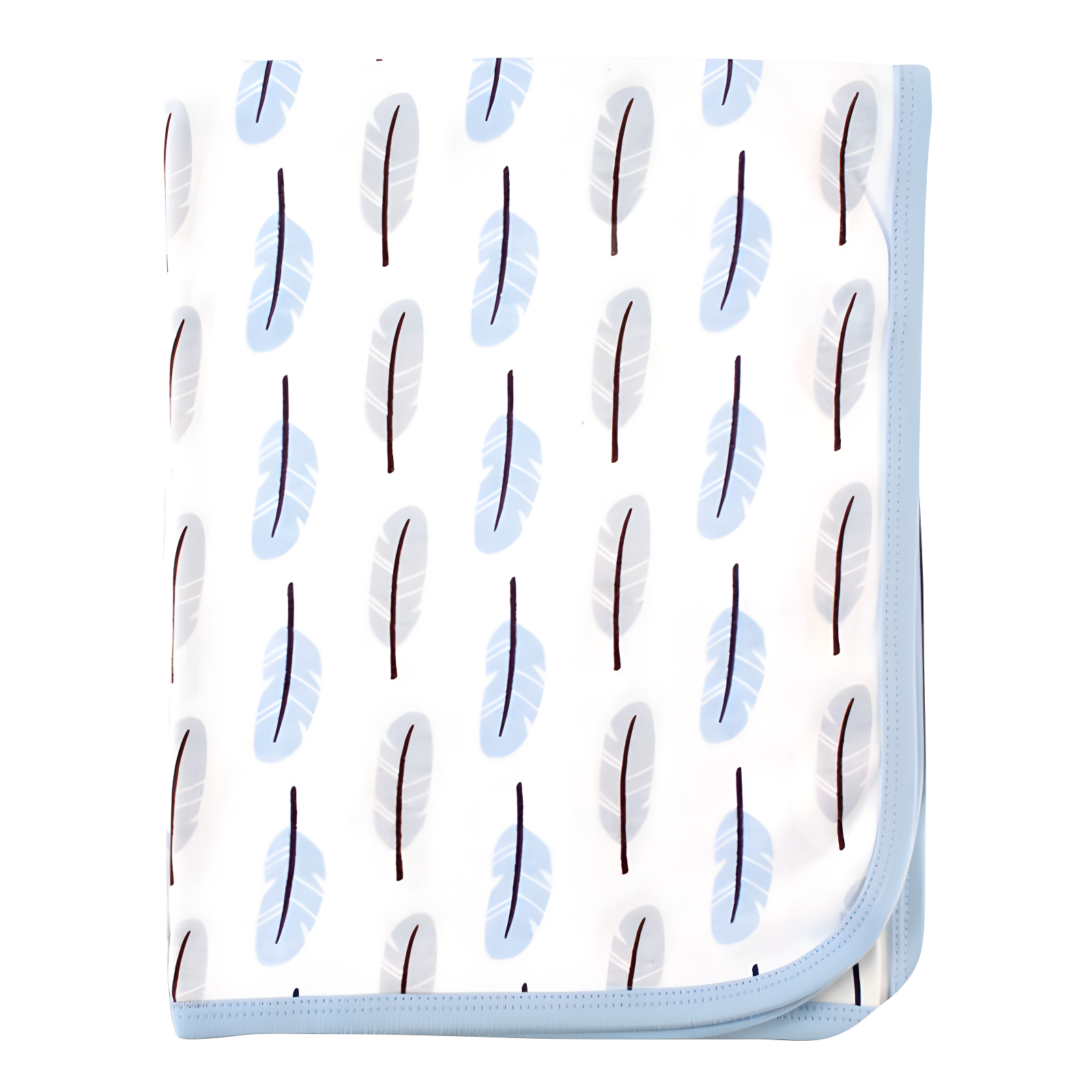 Touched by Nature Baby Boy Organic Cotton Swaddle, Receiving and Multi-purpose Blanket, Feather, One Size