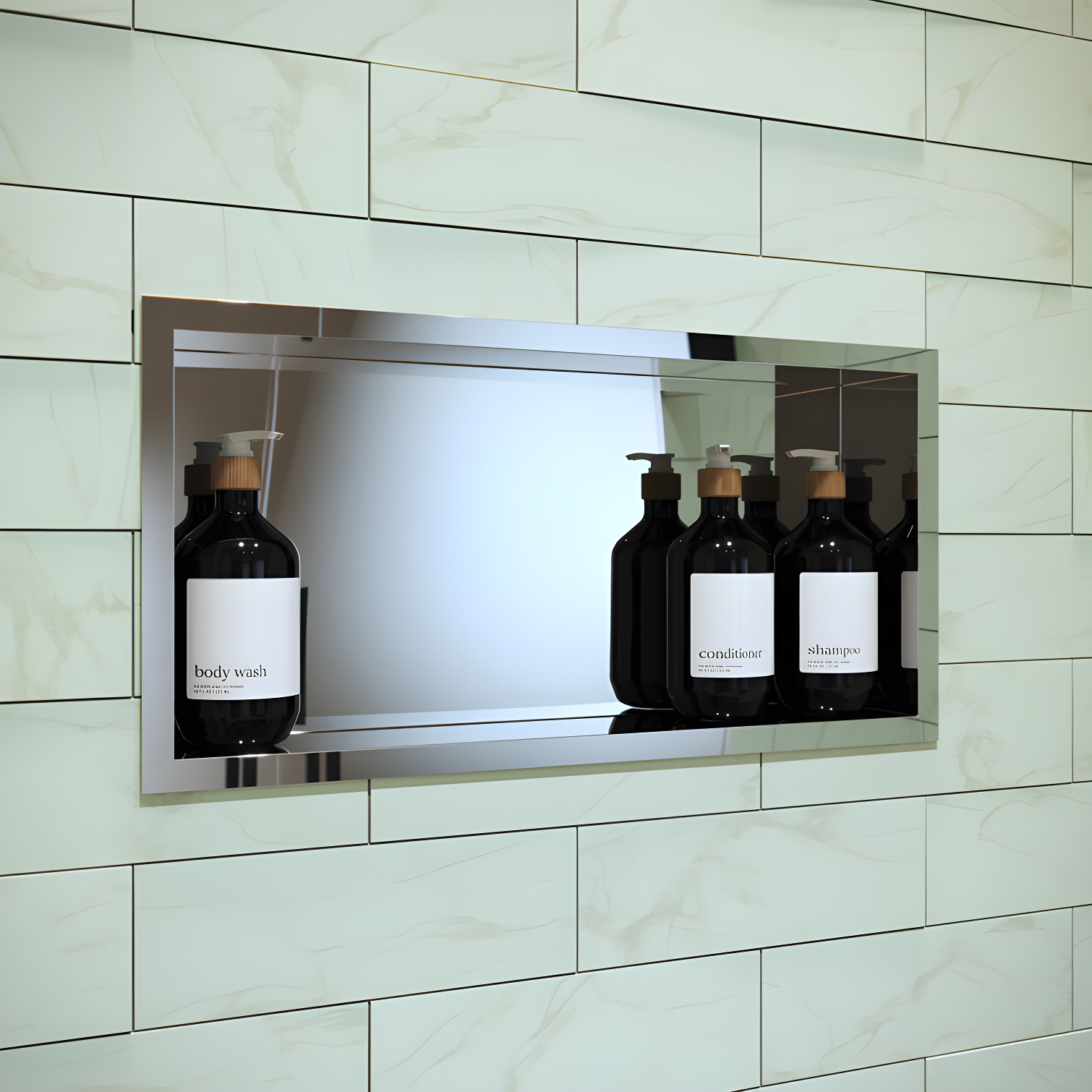 Voltaire 12" x 24" Stainless Steel Single Shelf Wall Niche