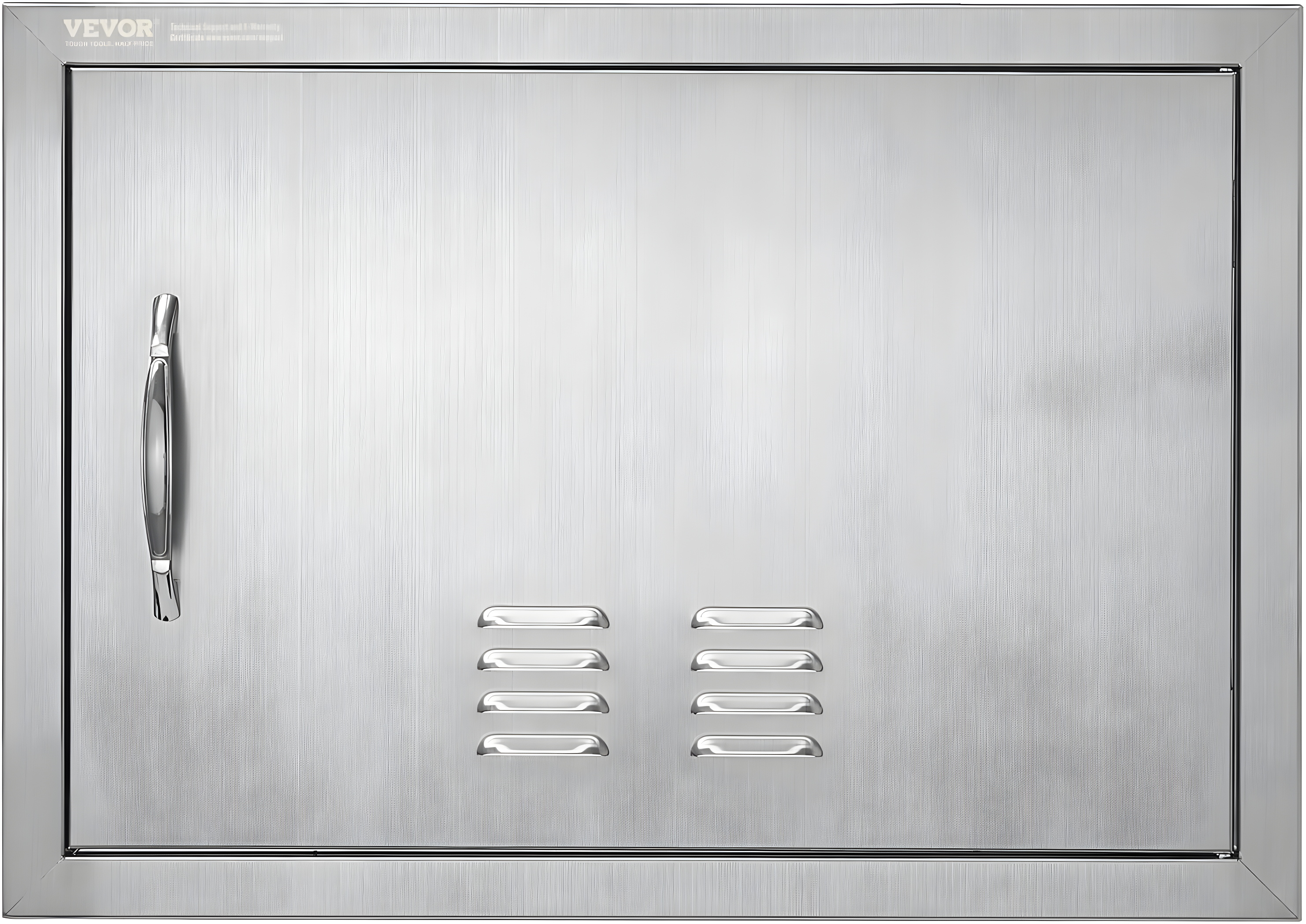 VEVOR Outdoor BBQ Kitchen Door - 14W x 20H Inch Stainless Steel Flush Mount Vertical Wall Door with Handle for Island, Grilling Station