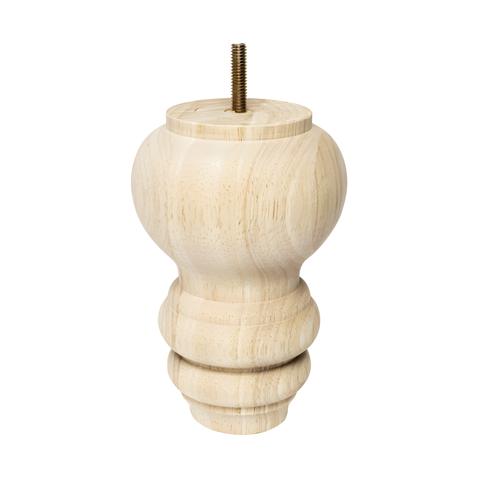 6 in x 4 in Solid Hardwood Round Bun Foot