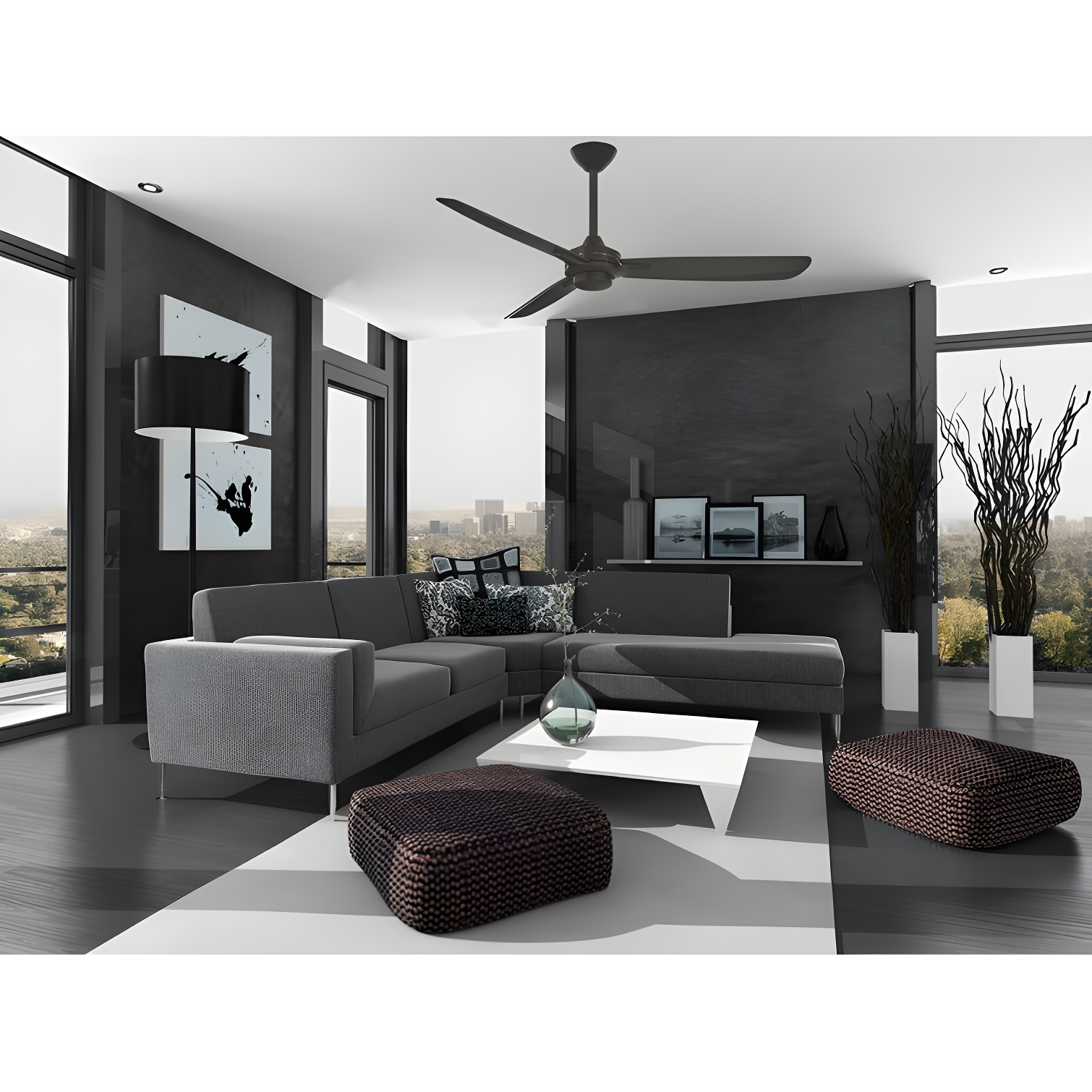 52" Rudolph 3-Blade Propeller Ceiling Fan with Wall Control