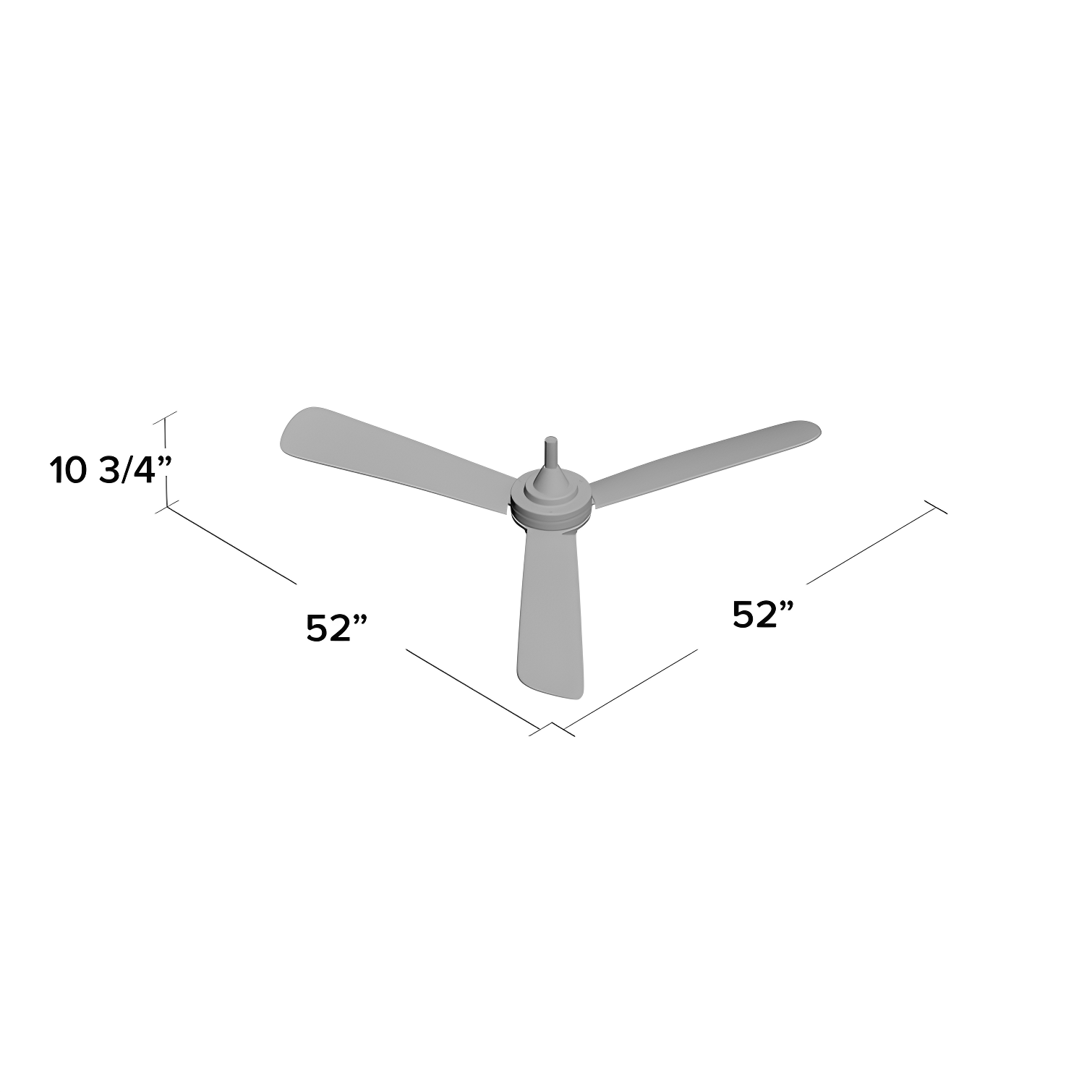 52" Rudolph 3-Blade Propeller Ceiling Fan with Wall Control