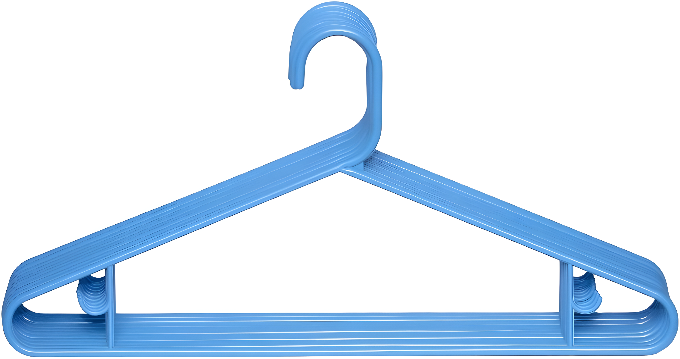 Clorox Blue Plastic Clothes Hangers – 10 Pack | Ideal for Everyday Standard Use | Two Accessory Hooks | Value Set
