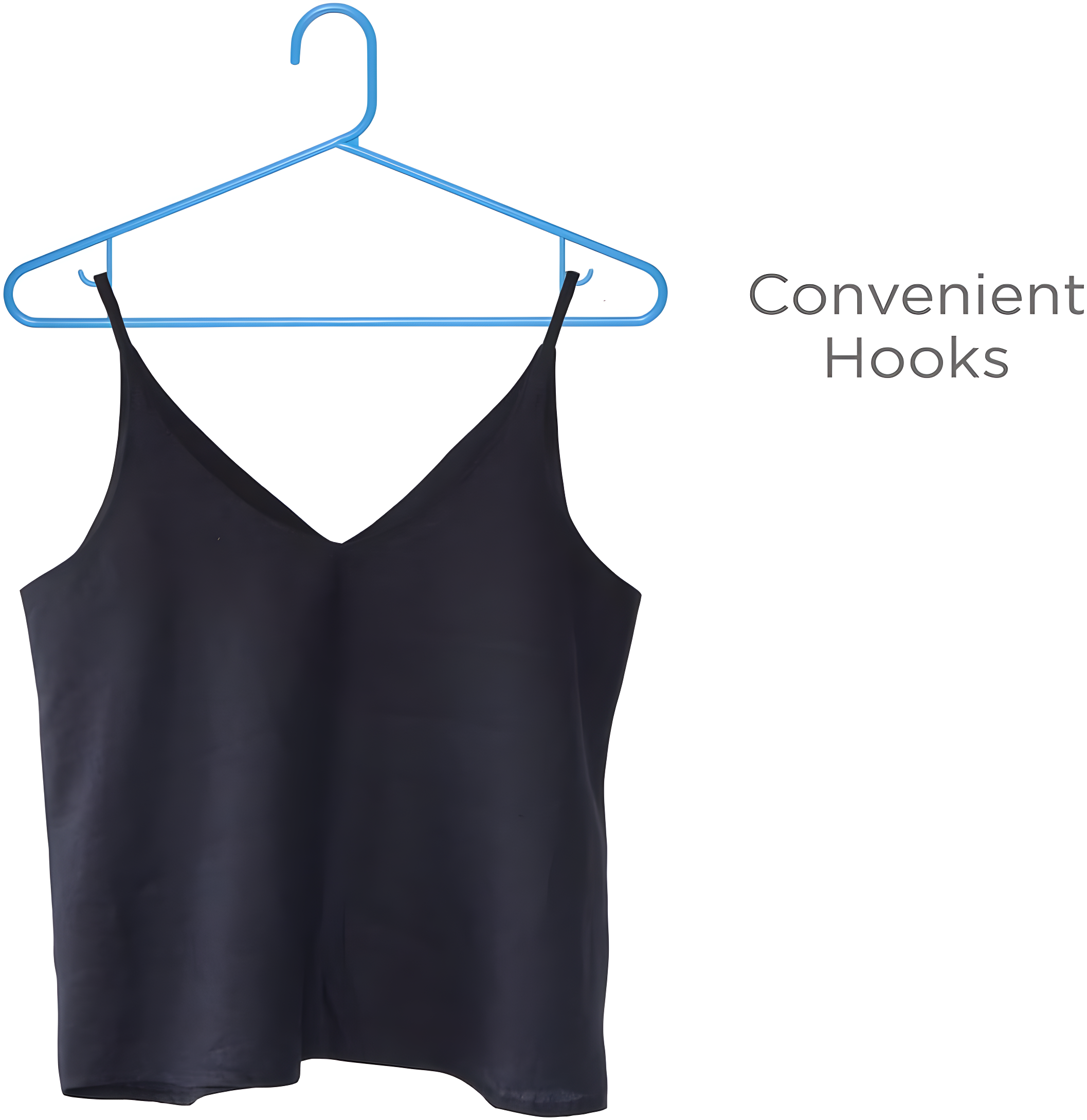 Clorox Blue Plastic Clothes Hangers – 10 Pack | Ideal for Everyday Standard Use | Two Accessory Hooks | Value Set