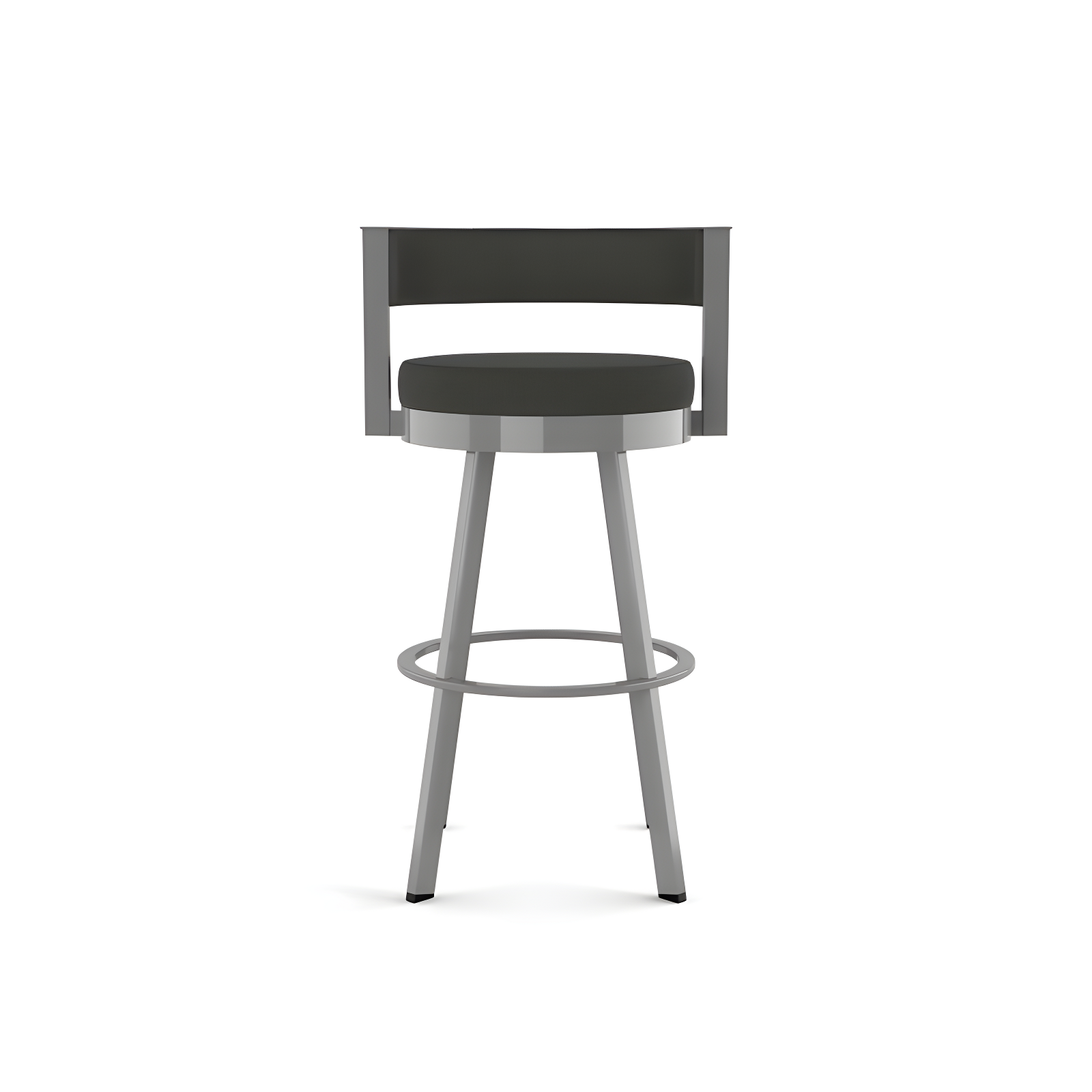 26.13" Browser Swivel Counter Height Barstool with Upholstered Seat - Amisco: Metal Frame & Footrest