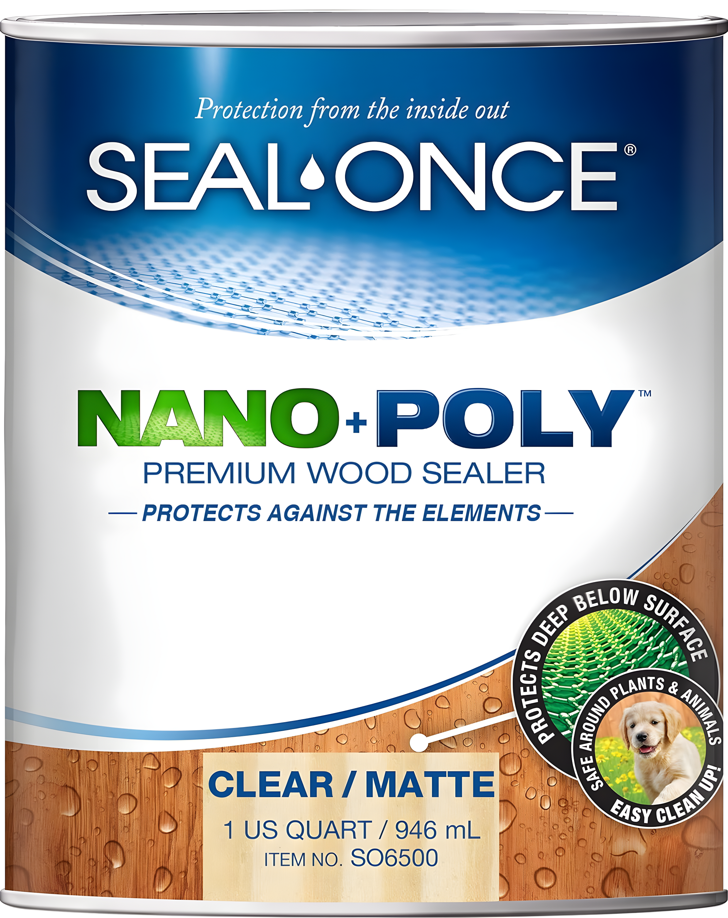 Seal Once Clear NANO+POLY Premium Wood Sealer, 1 Gallon