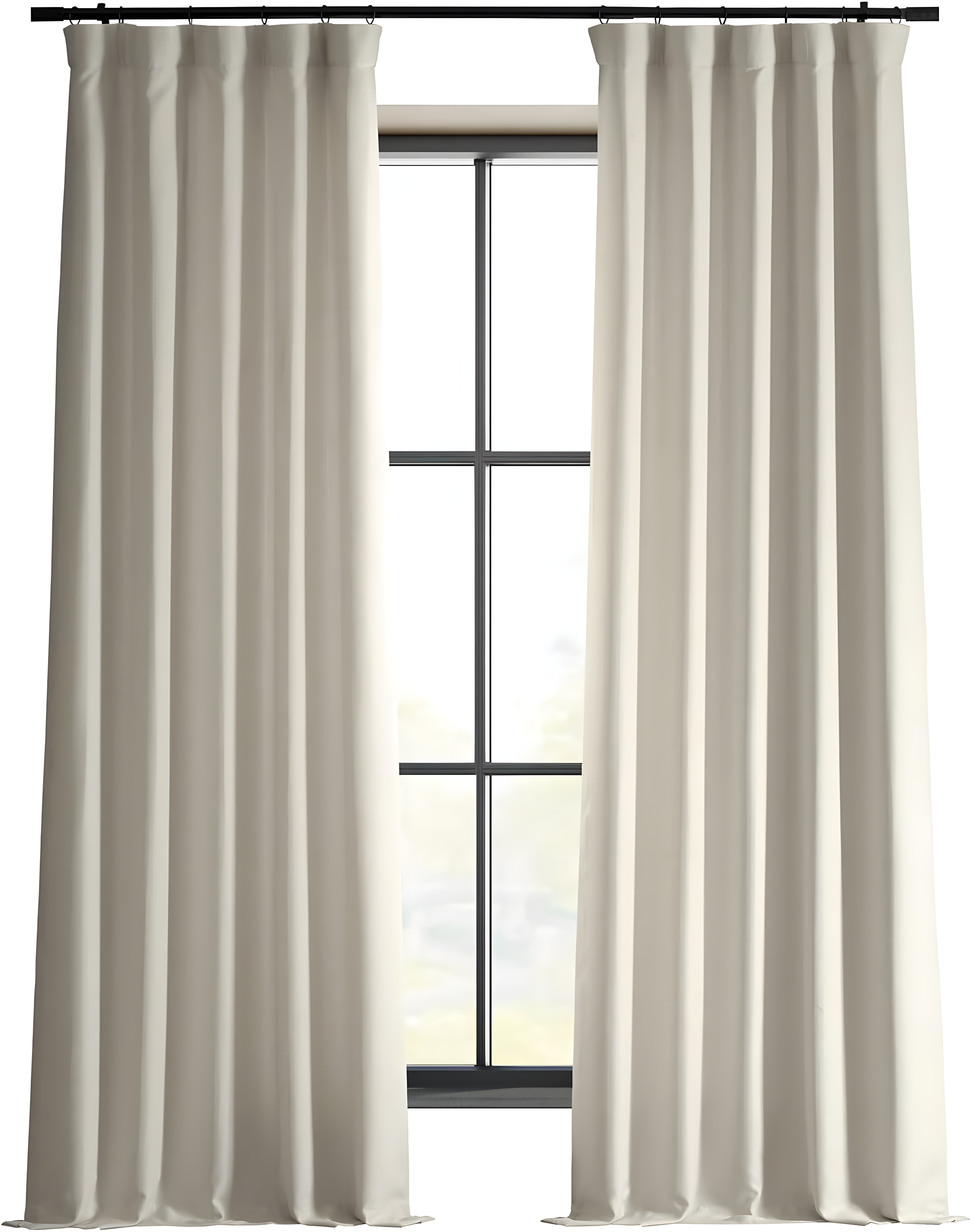 Half Price Drapes Parchment Cream Faux Linen Room Darkening Curtains for Bedroom(1 Panel),50W X 84L