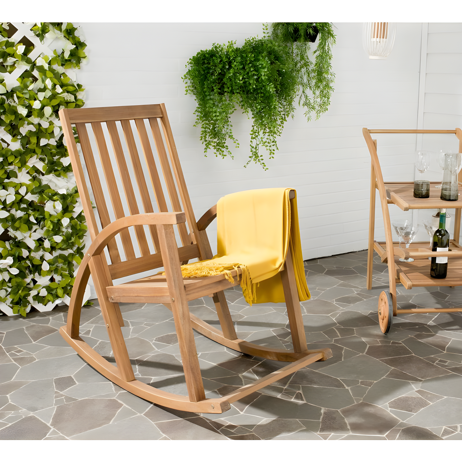 Clayton Rocking Chair Indoor/Outdoor - PAT7003 - Teak - Safavieh