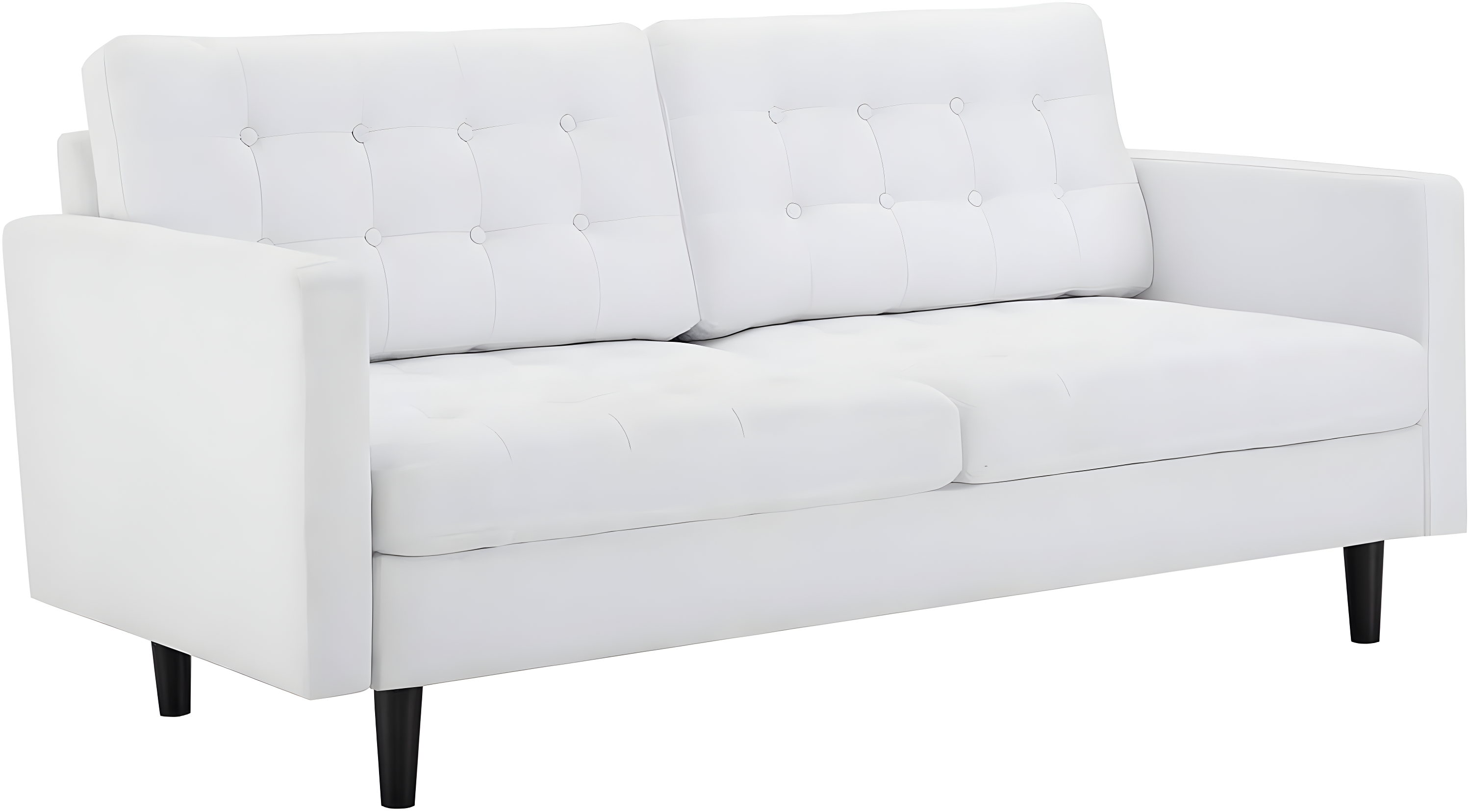 Modway Exalt Fabric Upholstered Tufted Sofa in White & Black