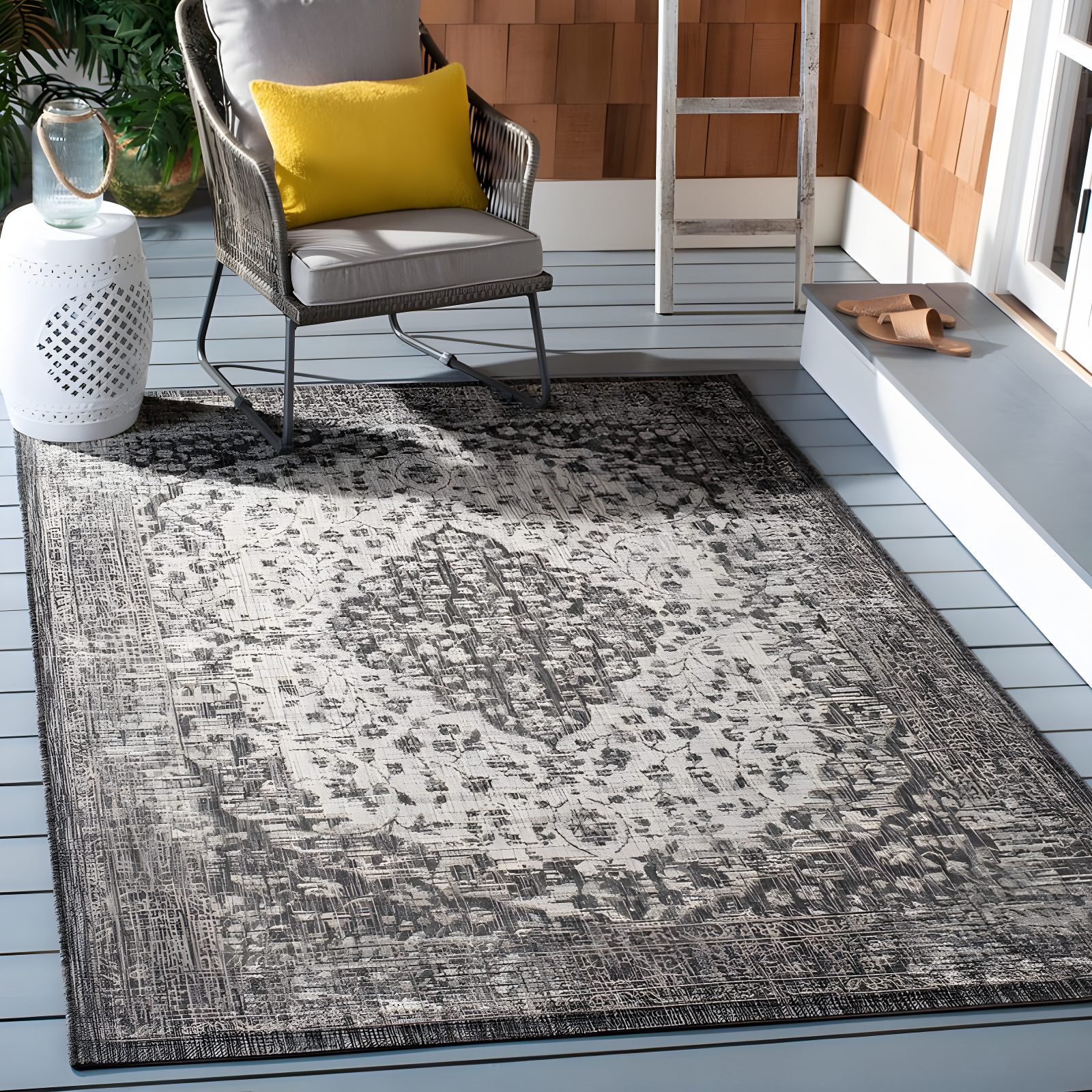 Adirondack ADR109 Machine Made Indoor Area Rug - Grey/Black - 8'x10' - Safavieh