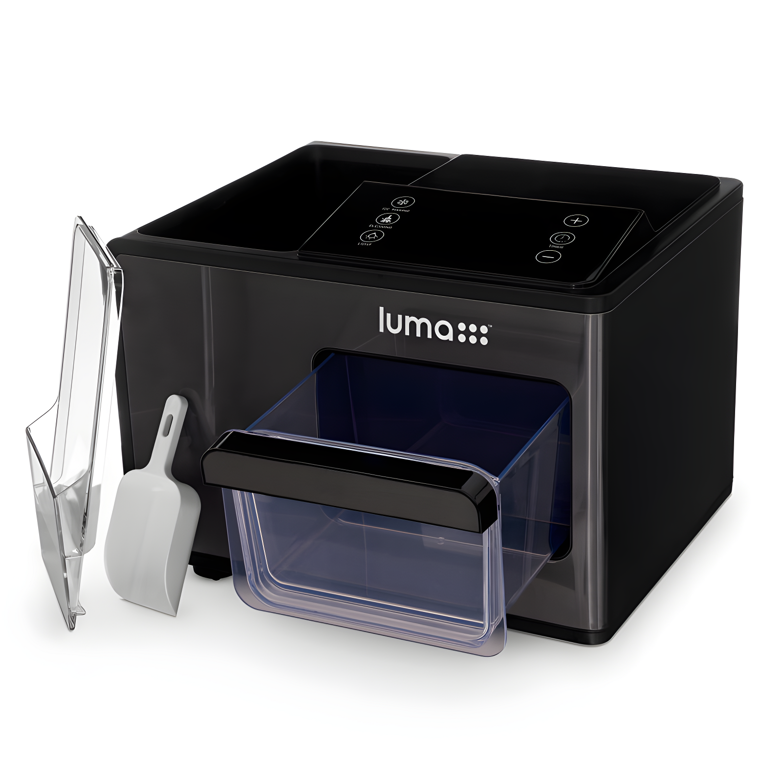 Luma Nugget Countertop Ice Maker, 44 lbs in 24 hours, Black Stainless Steel Ice Machine