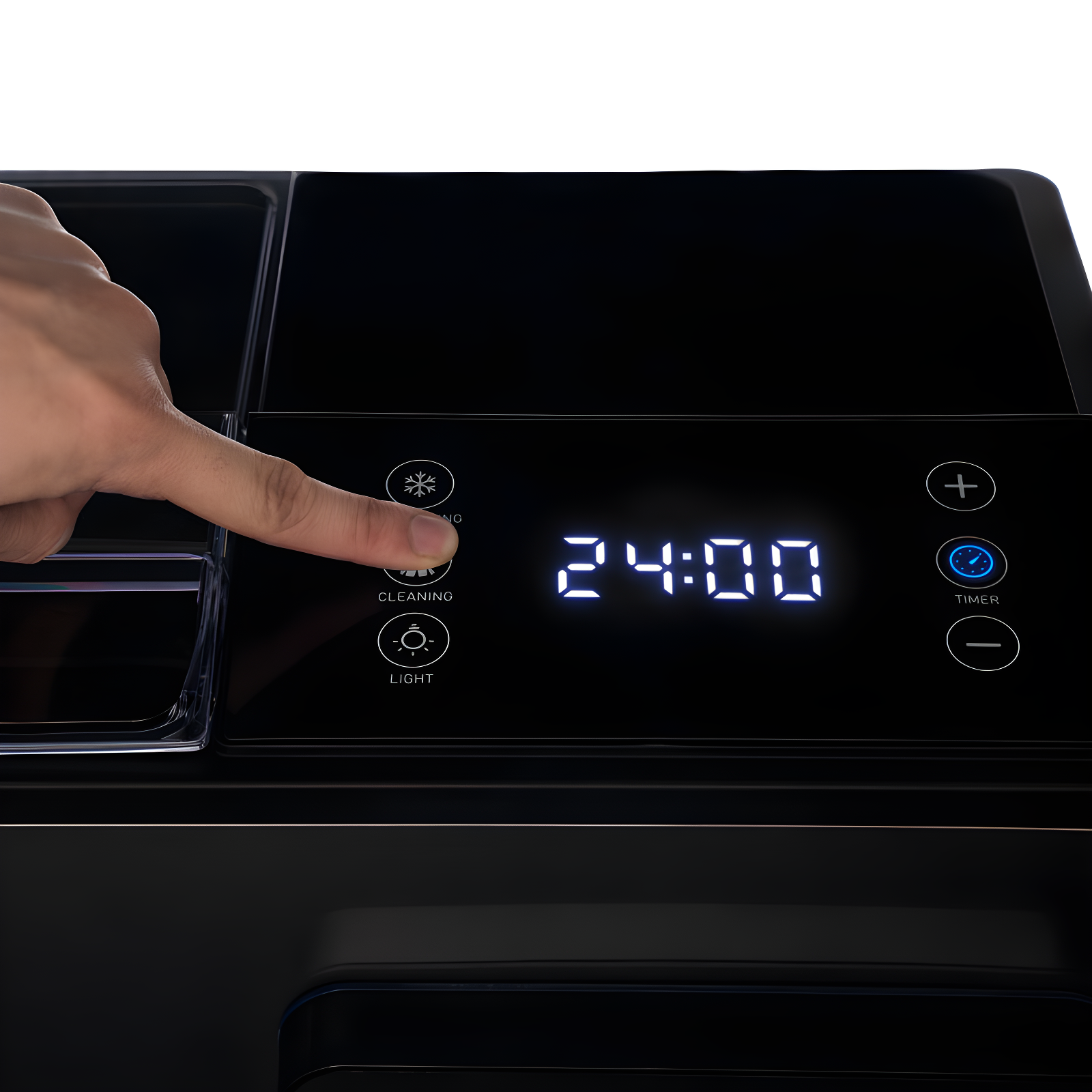 Luma Nugget Countertop Ice Maker, 44 lbs in 24 hours, Black Stainless Steel Ice Machine