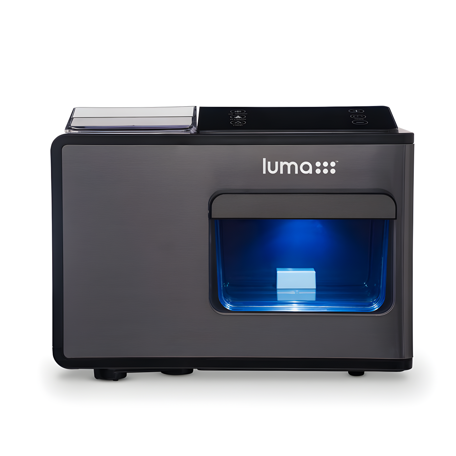 Luma Nugget Countertop Ice Maker, 44 lbs in 24 hours, Black Stainless Steel Ice Machine