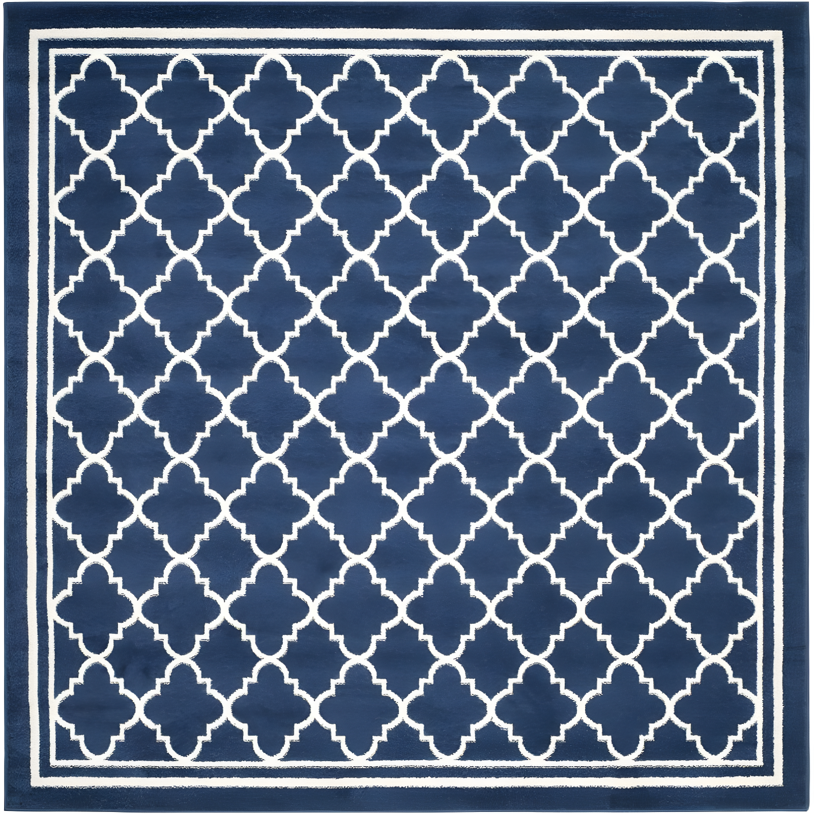 Amherst AMT422 Power Loomed Indoor Accent Rug - Navy/Beige - 3'x3' - Safavieh
