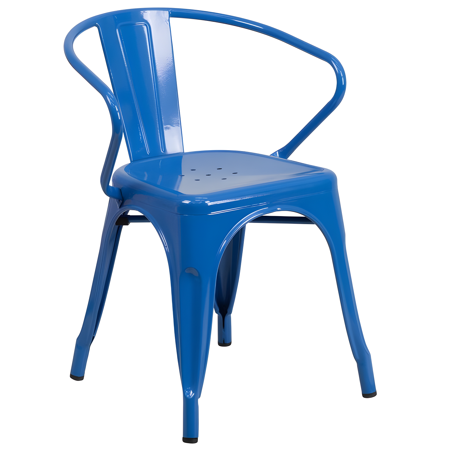 Benny Commercial Grade 31.5" x 63" Rectangular Metal Indoor-Outdoor Table Set with 6 Arm Chairs