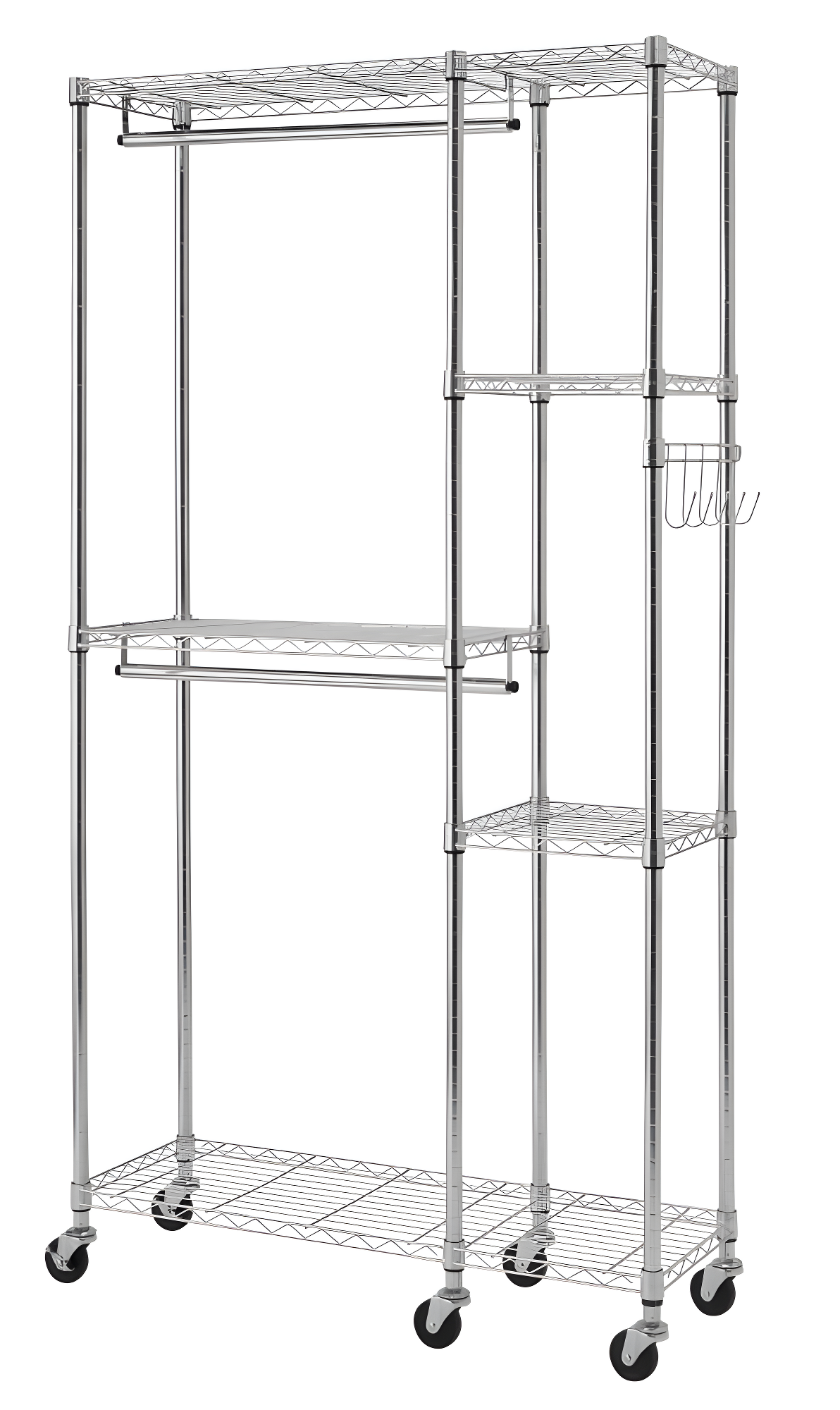 Chrome Wire Free-Standing Closet with Adjustable Shelves