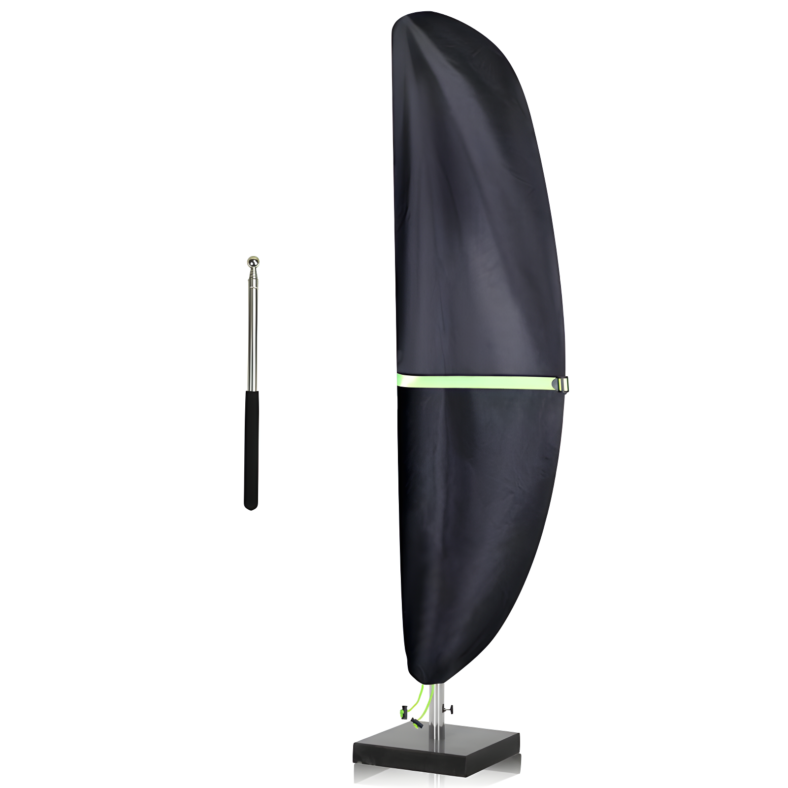 Cantilever Patio Umbrella Cover With Push Rod/ Waterproof Patio Parasol Covers With Zipper For 9Ft To 13Ft Offset Outdoor Umbrellas,(Black)