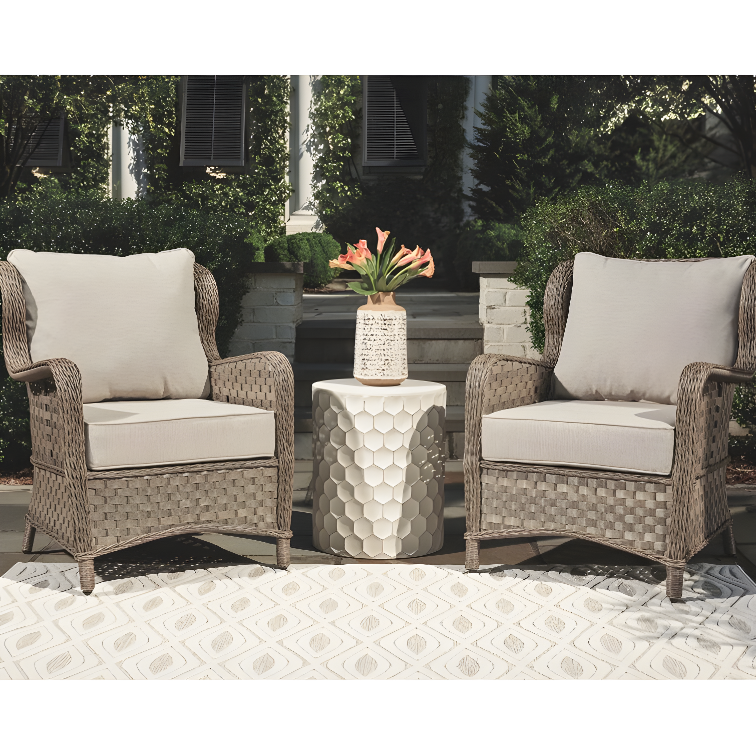 Clear Ridge Lounge Chair with Cushion (Set of 2)