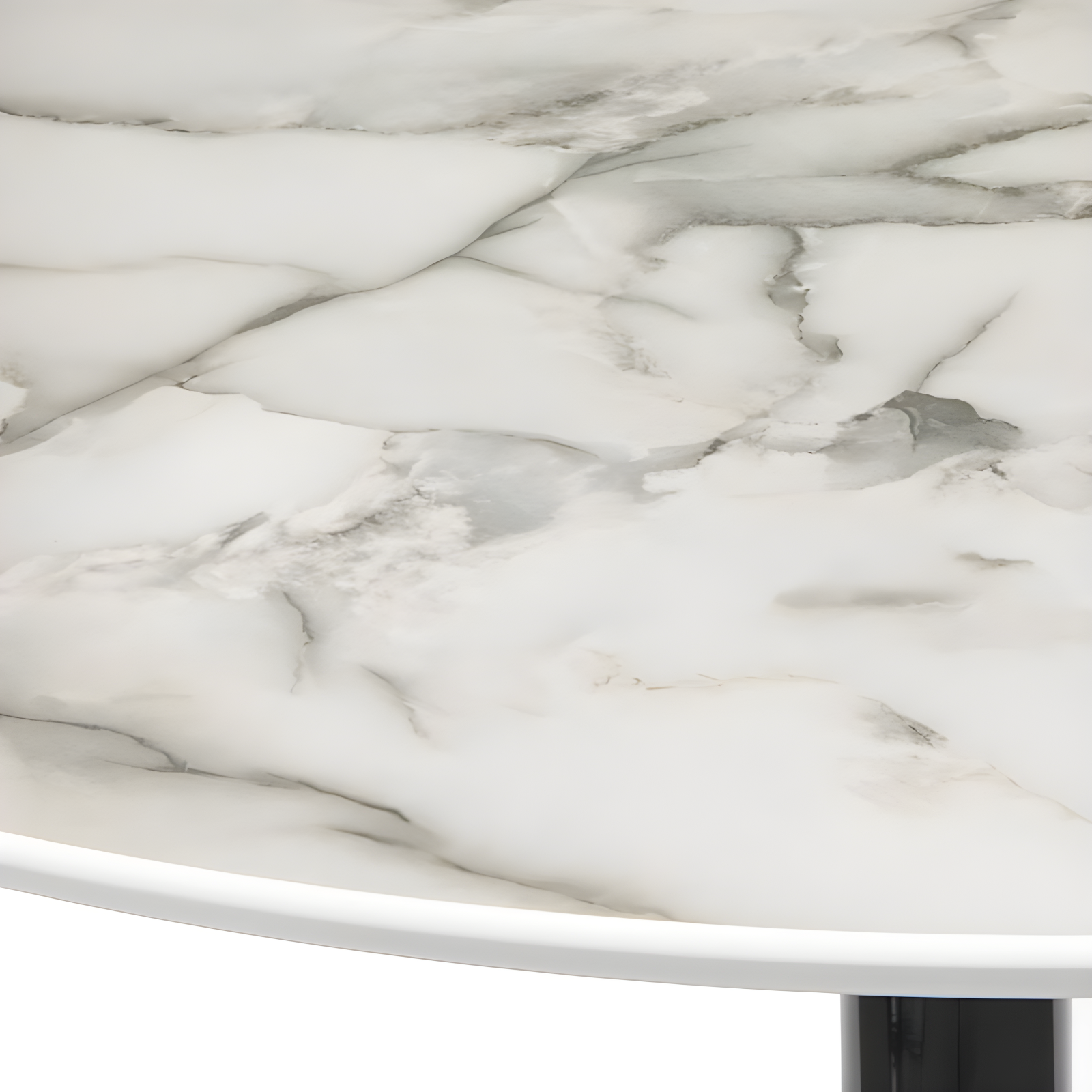 Buylateral Hillboro Modern Round Pedestal Base Dining Table White/Black: MDF Top, 2-Seater Kitchen Furniture