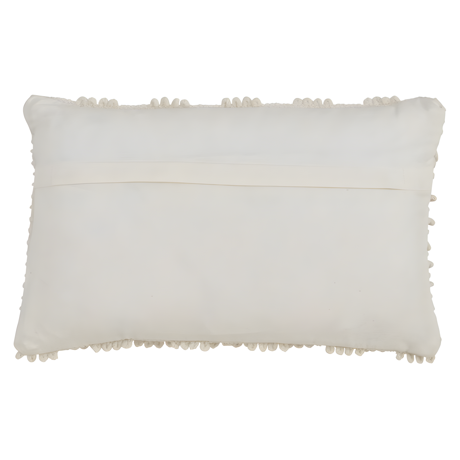 12"x20" Oversize Down Filled Nubby Lumbar Throw Pillow Ivory - Saro Lifestyle: Soft Cotton, Zipper Closure