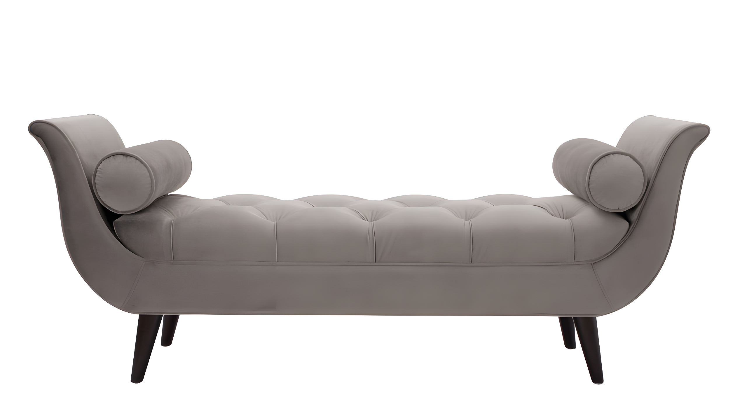 Alma Tufted Flare Arm Entryway Bench, Opal Grey
