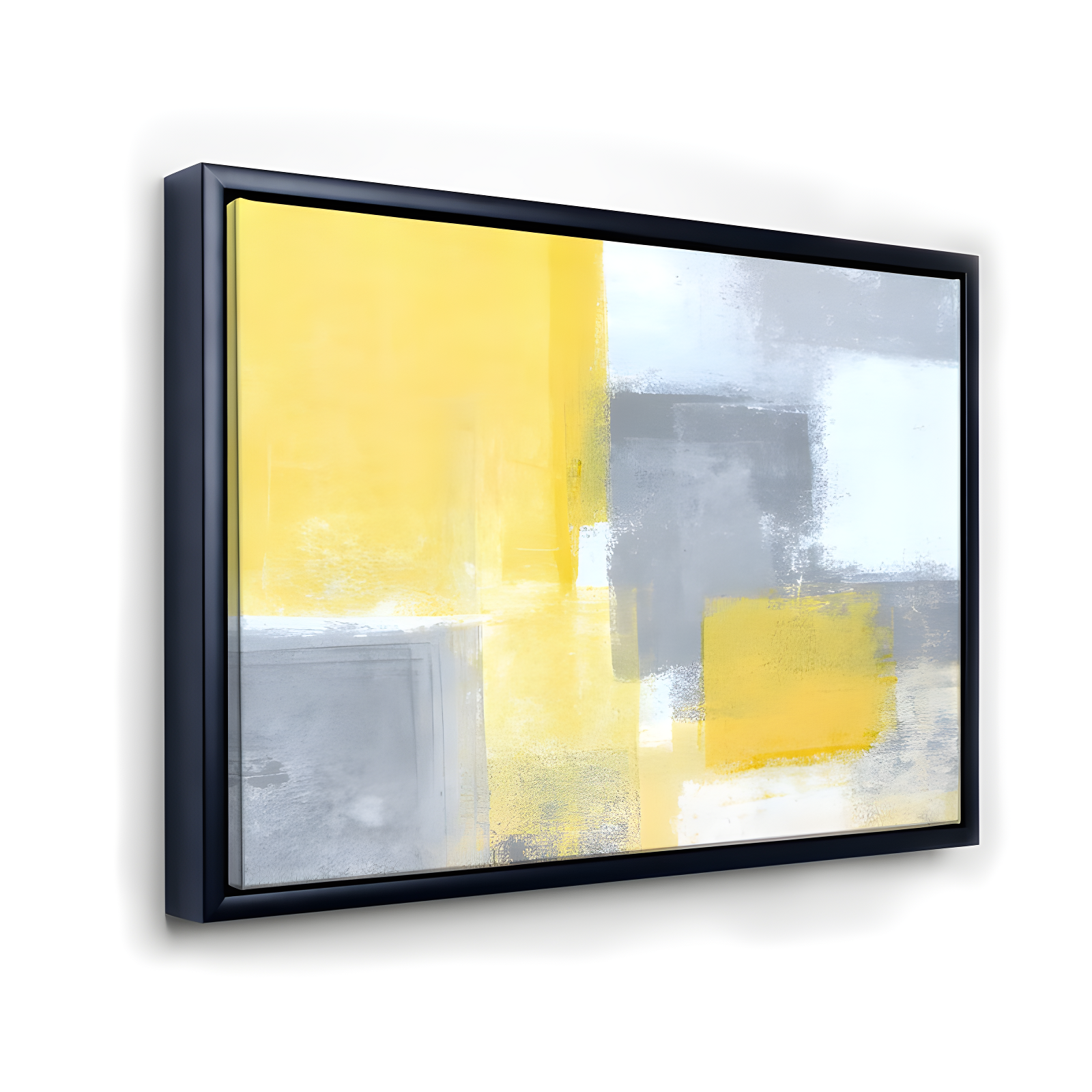 " Gray And Yellow Blue Abstract XXI "