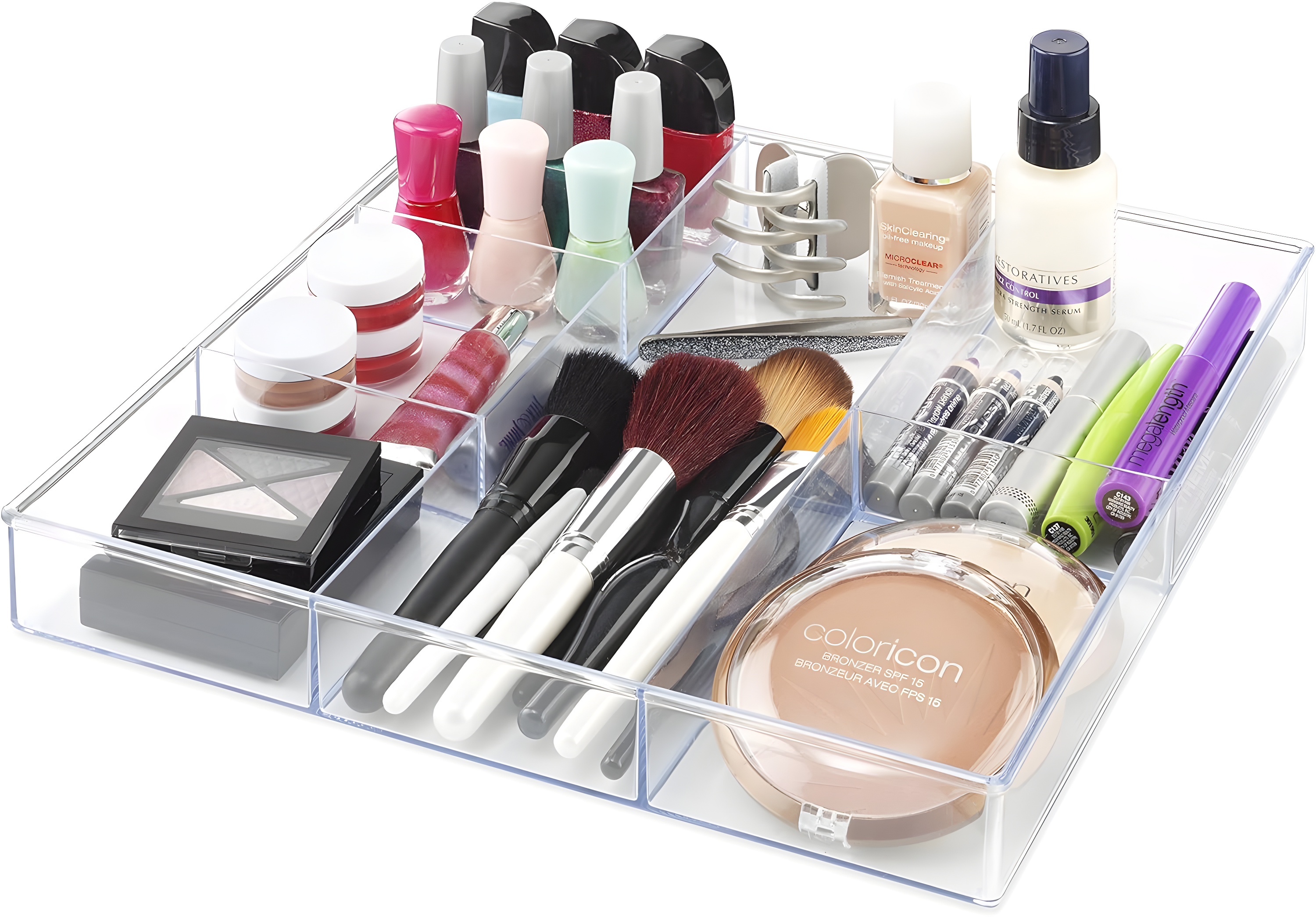 Whitmor 6789-3065 6 Section Clear Drawer Organizer