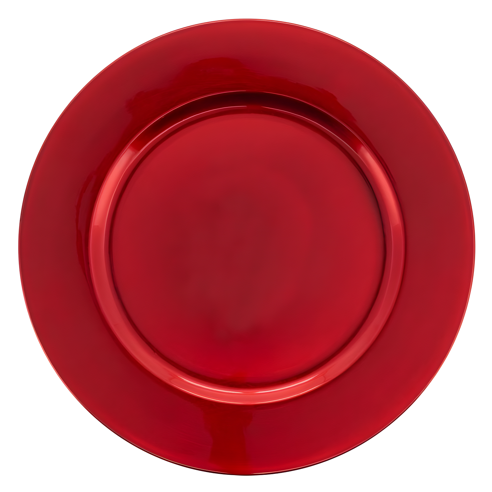 Saro Lifestyle Classic Solid Color Charger Plates, Red, 13" Round