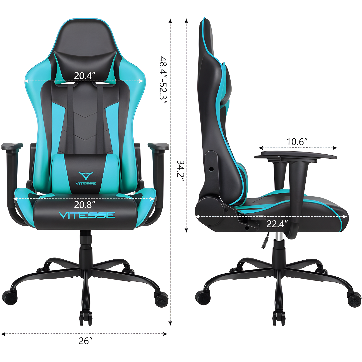 Ergonomic Racing Gaming Chair, 330 lbs PC Computer Chair with Support and Headrest