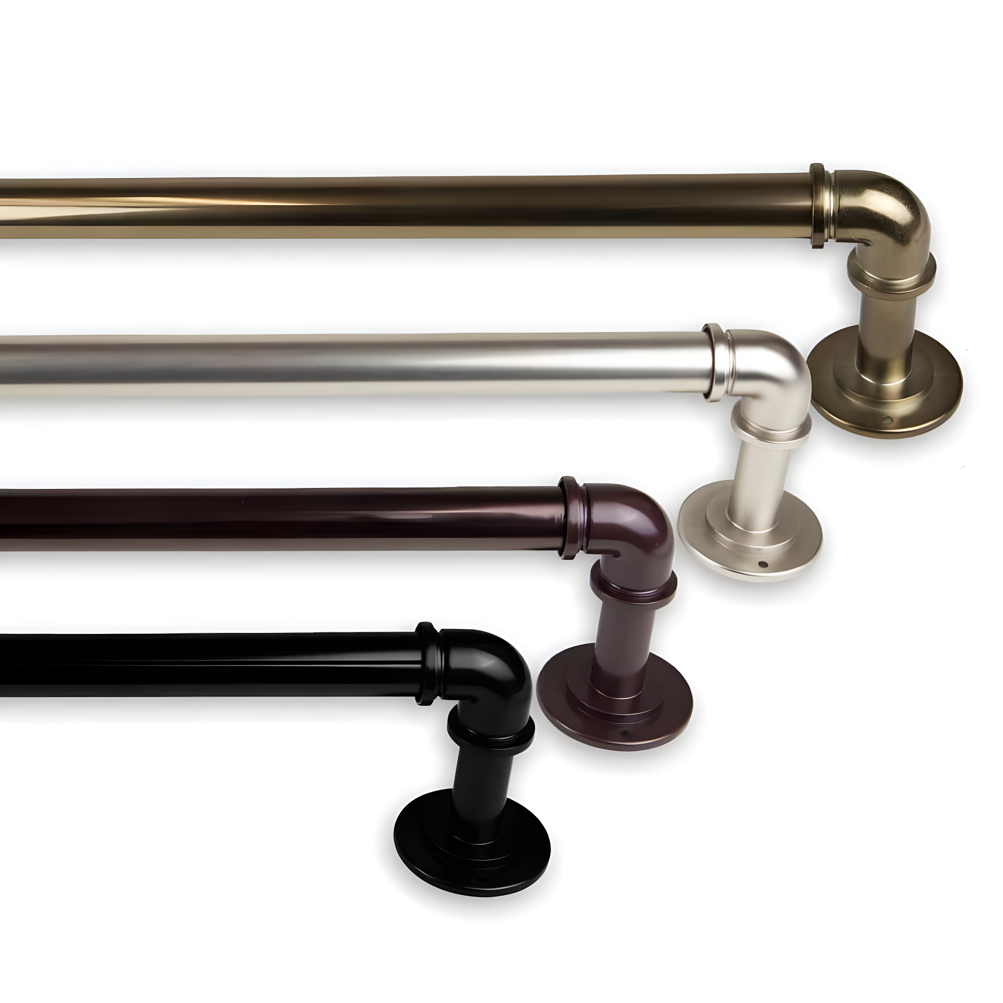 1" Dia Pipe Blackout Curtain Rod 84-120 inch in Satin Nickel,(BOT100-845)