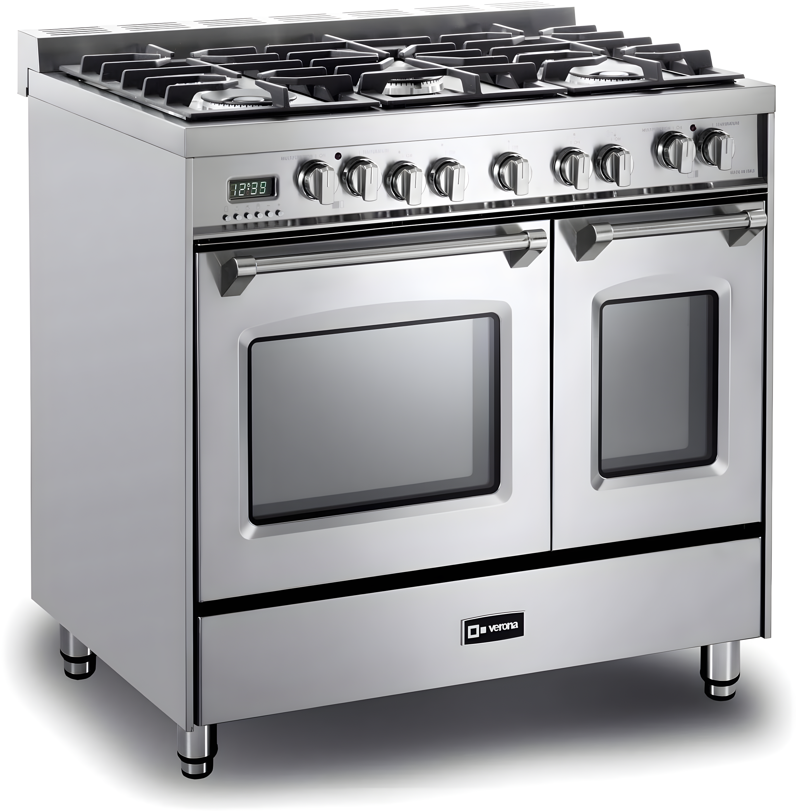 VERONA VPFSGE365DSS Stainless Steel 36" Prestige Dual Fuel Double Oven Range