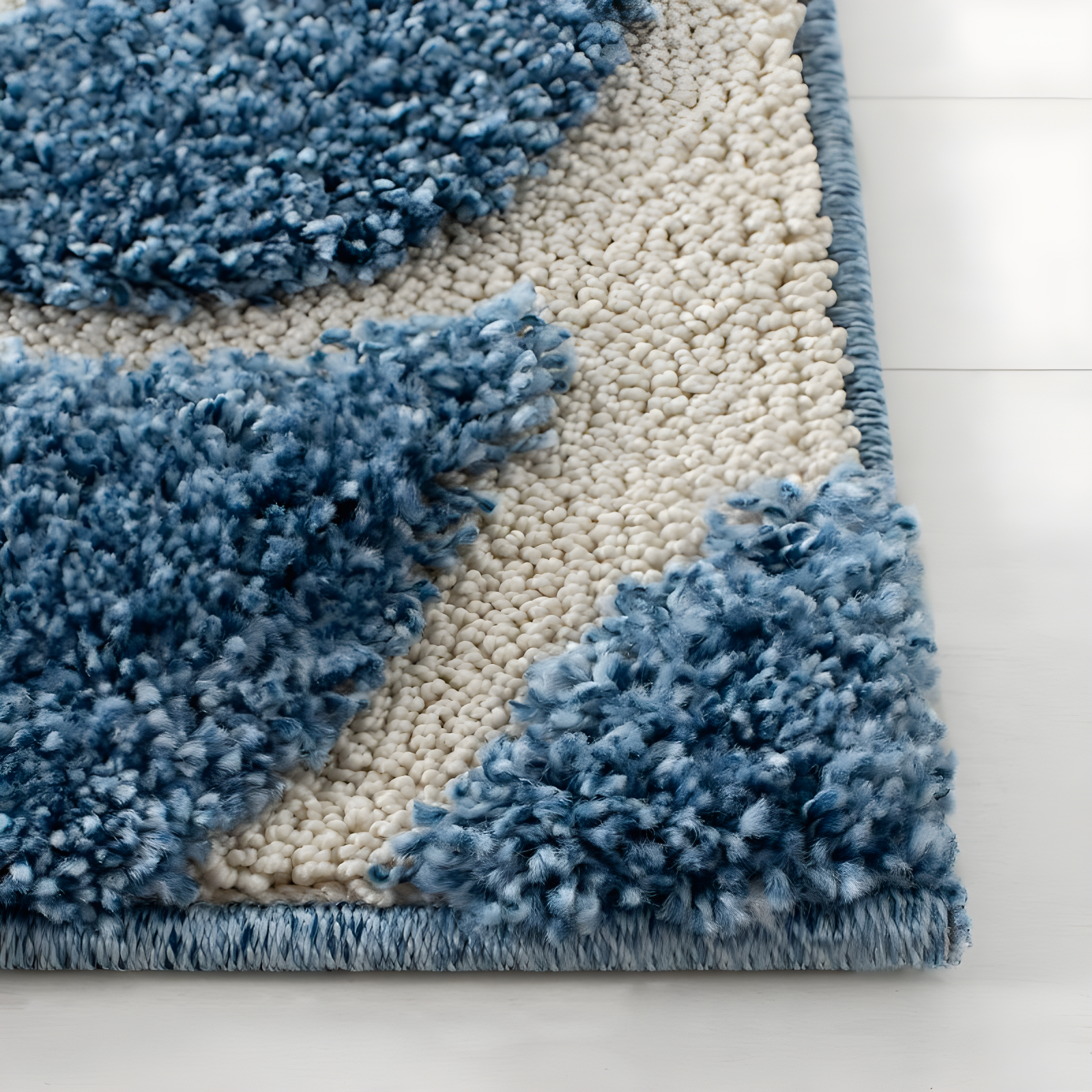 Florida Shag SG455 Power Loomed Indoor Area Rug - Light Blue/Cream - 8'x10' - Safavieh.
