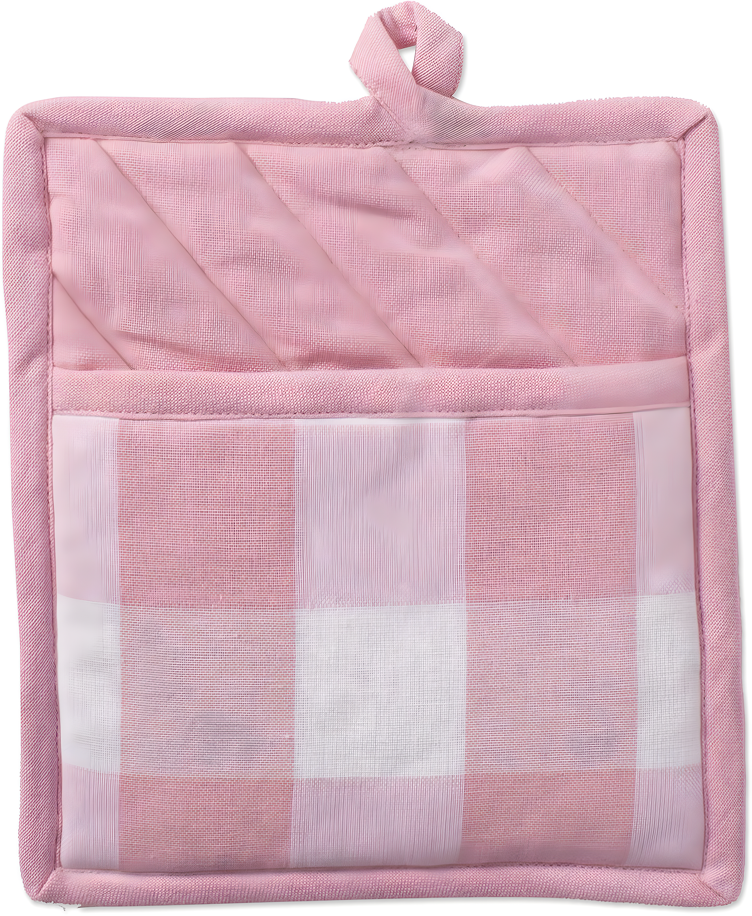 Pink and White Buffalo Check Cotton Potholder Set