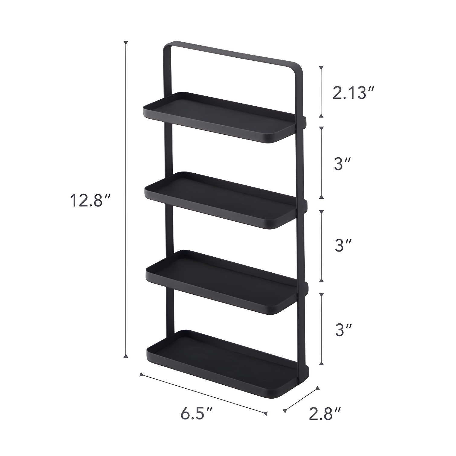 Tower Yamazaki Home 4-Tier Accessory Tray, Jewelry Holder & Storage Organizer, Steel, Handle